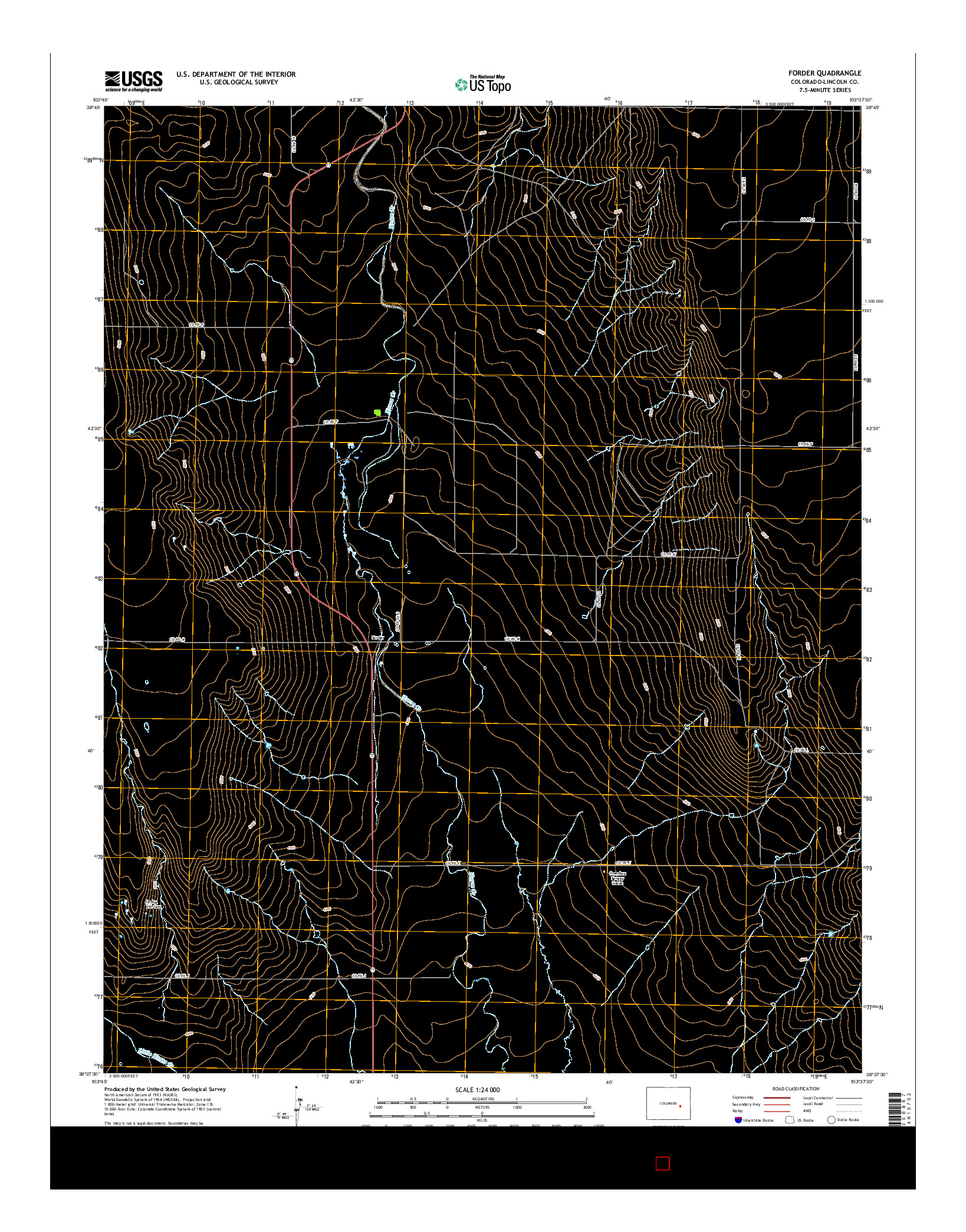USGS US TOPO 7.5-MINUTE MAP FOR FORDER, CO 2016