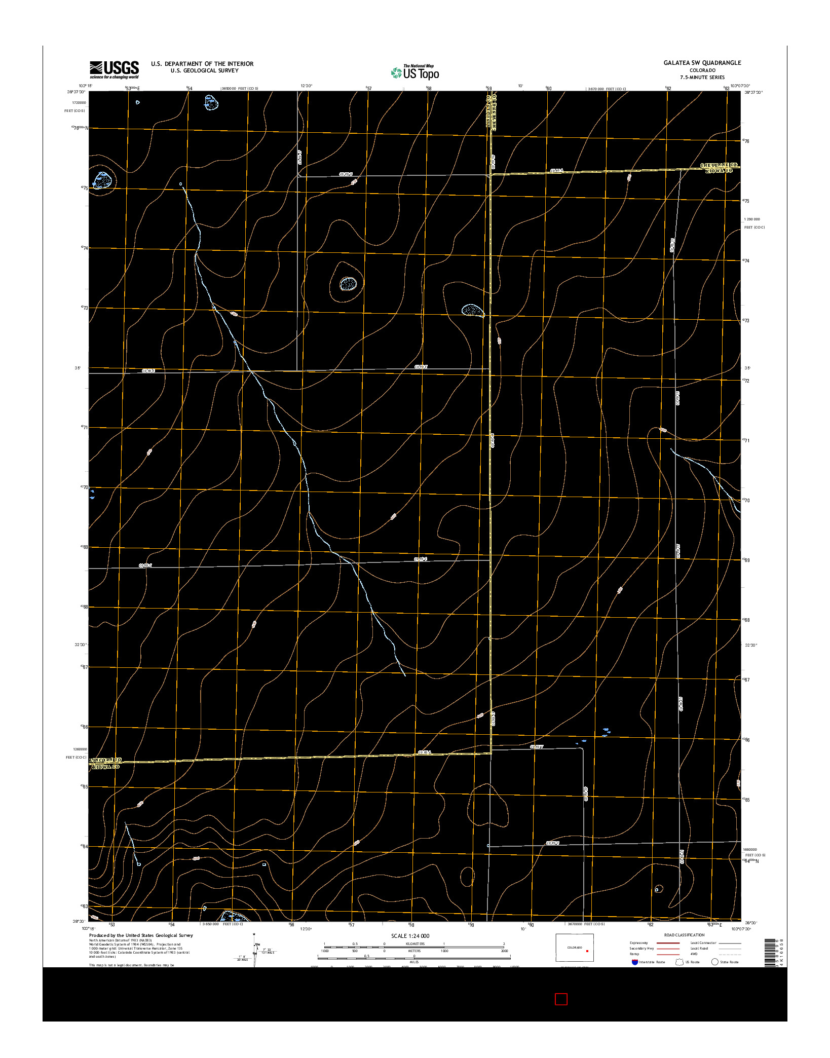 USGS US TOPO 7.5-MINUTE MAP FOR GALATEA SW, CO 2016