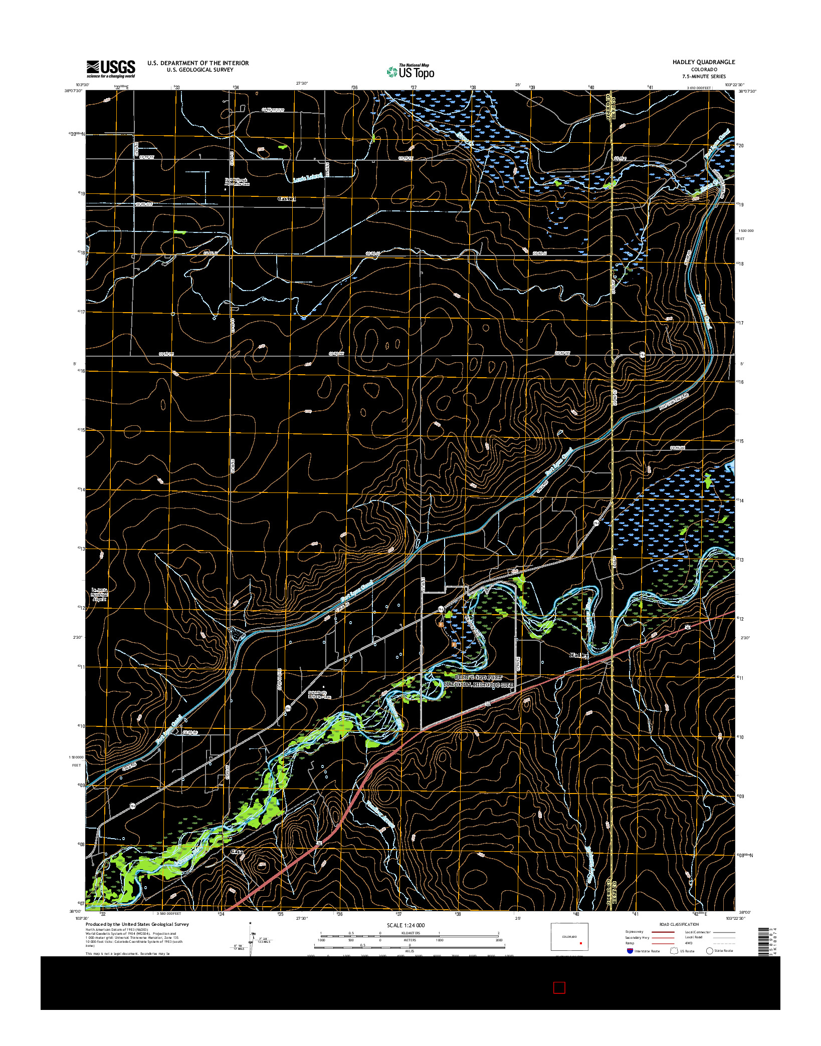 USGS US TOPO 7.5-MINUTE MAP FOR HADLEY, CO 2016