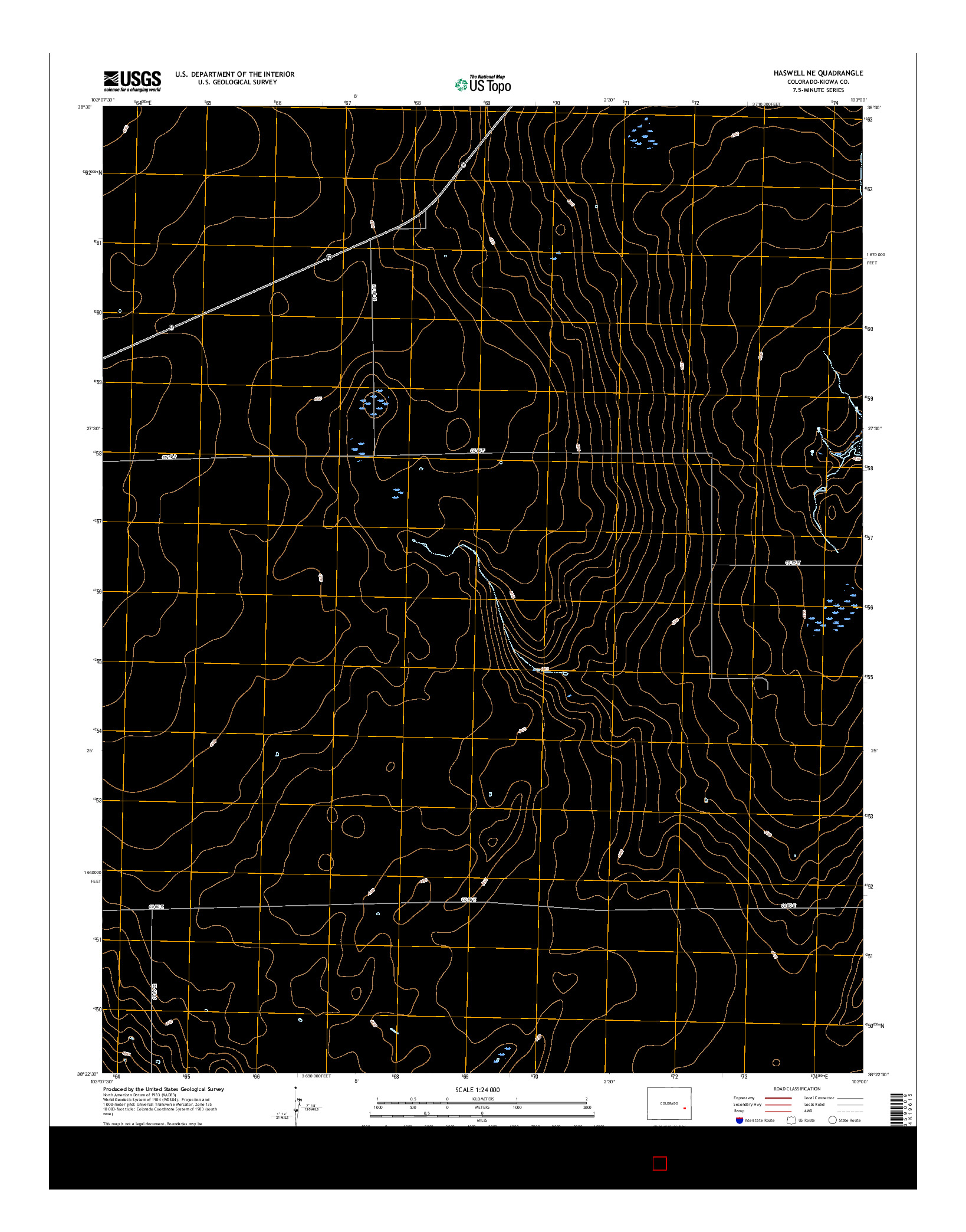 USGS US TOPO 7.5-MINUTE MAP FOR HASWELL NE, CO 2016