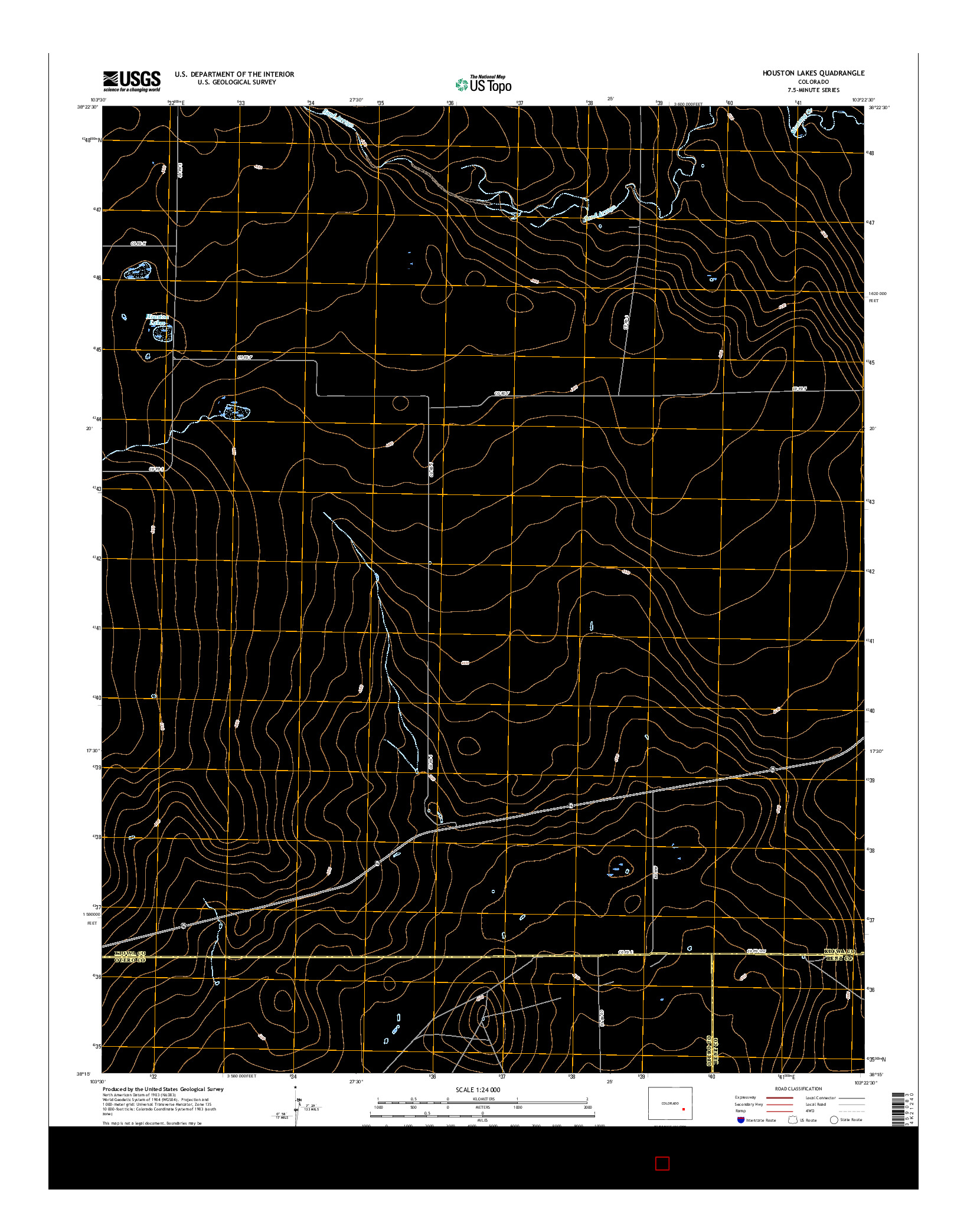 USGS US TOPO 7.5-MINUTE MAP FOR HOUSTON LAKES, CO 2016