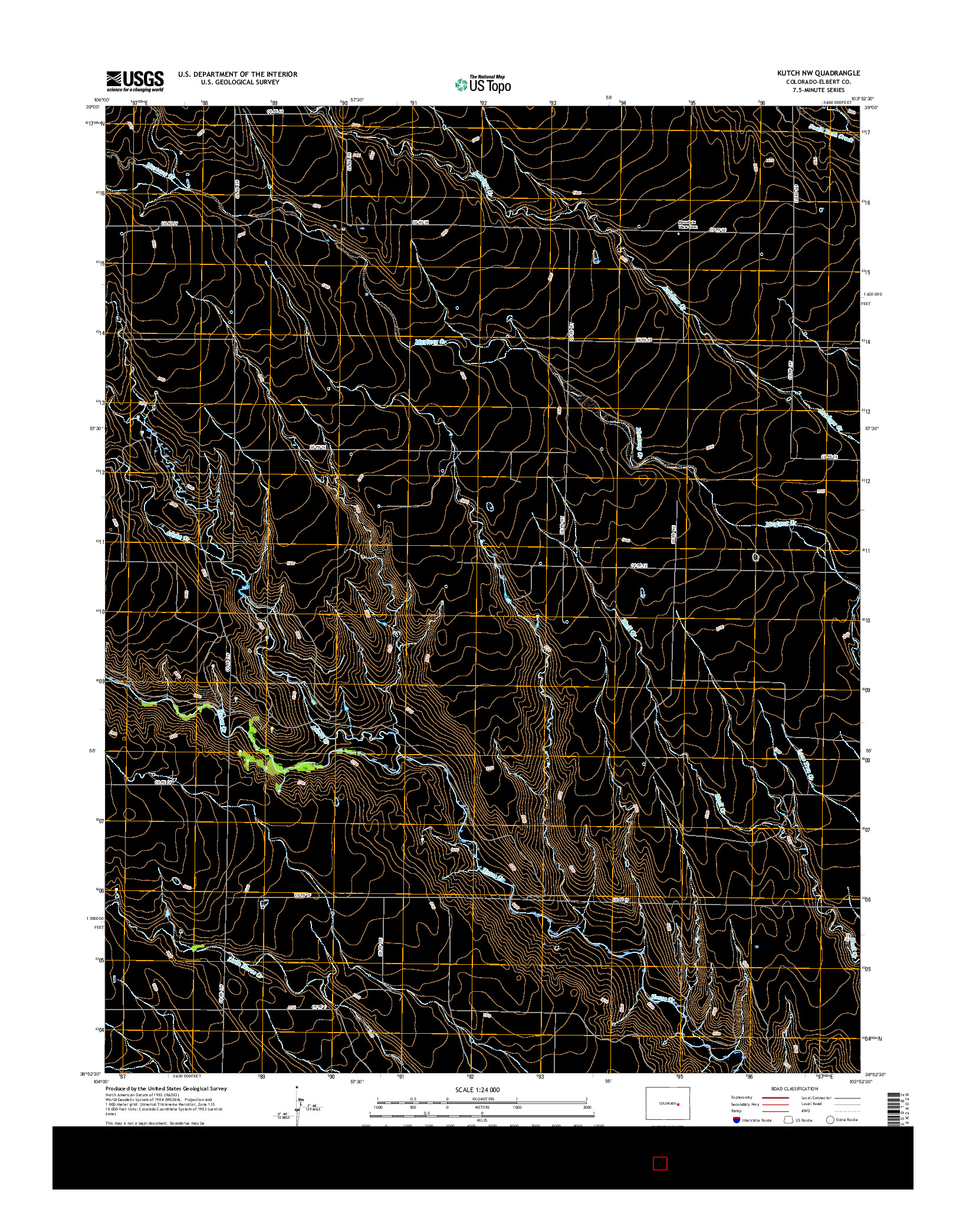 USGS US TOPO 7.5-MINUTE MAP FOR KUTCH NW, CO 2016