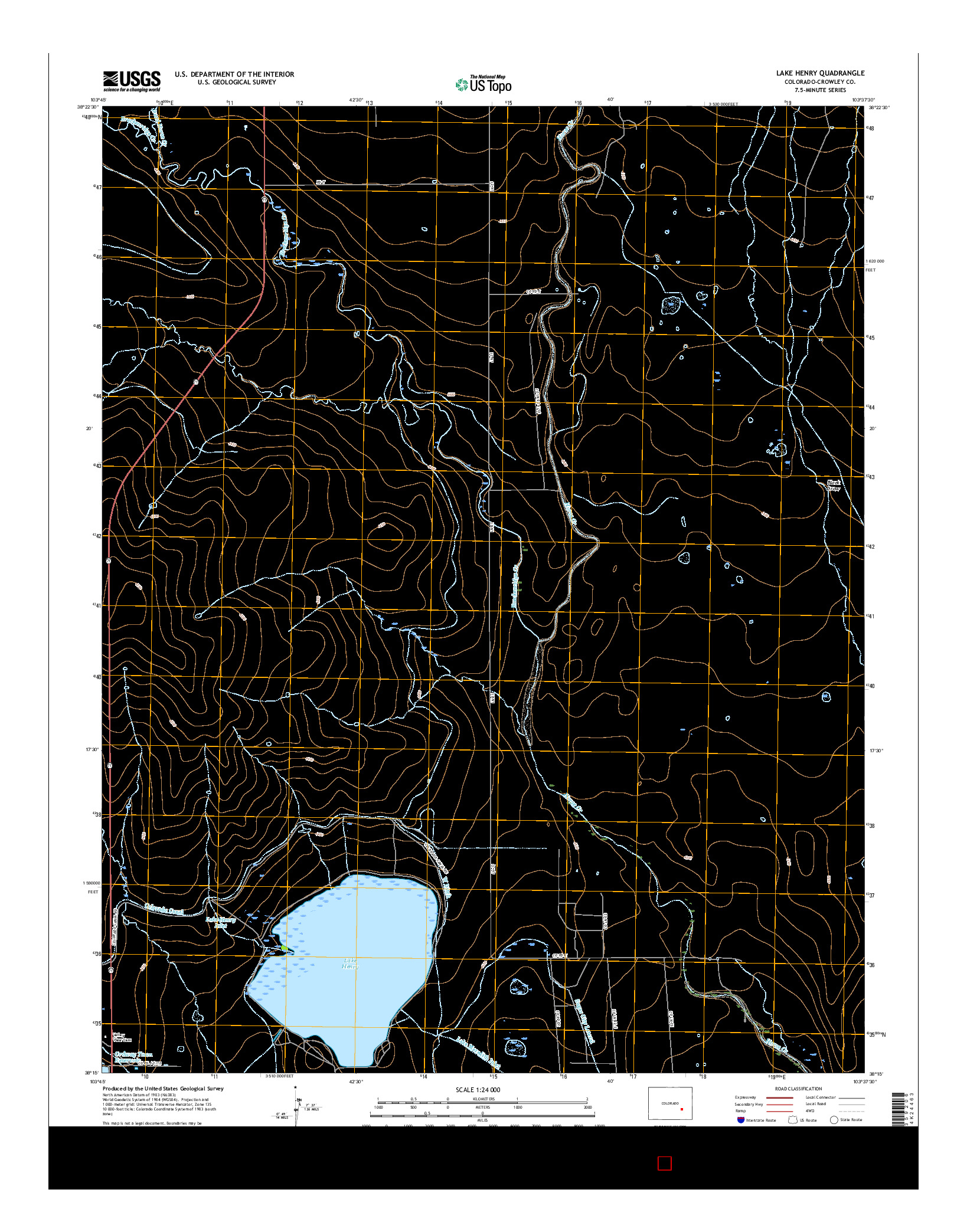 USGS US TOPO 7.5-MINUTE MAP FOR LAKE HENRY, CO 2016