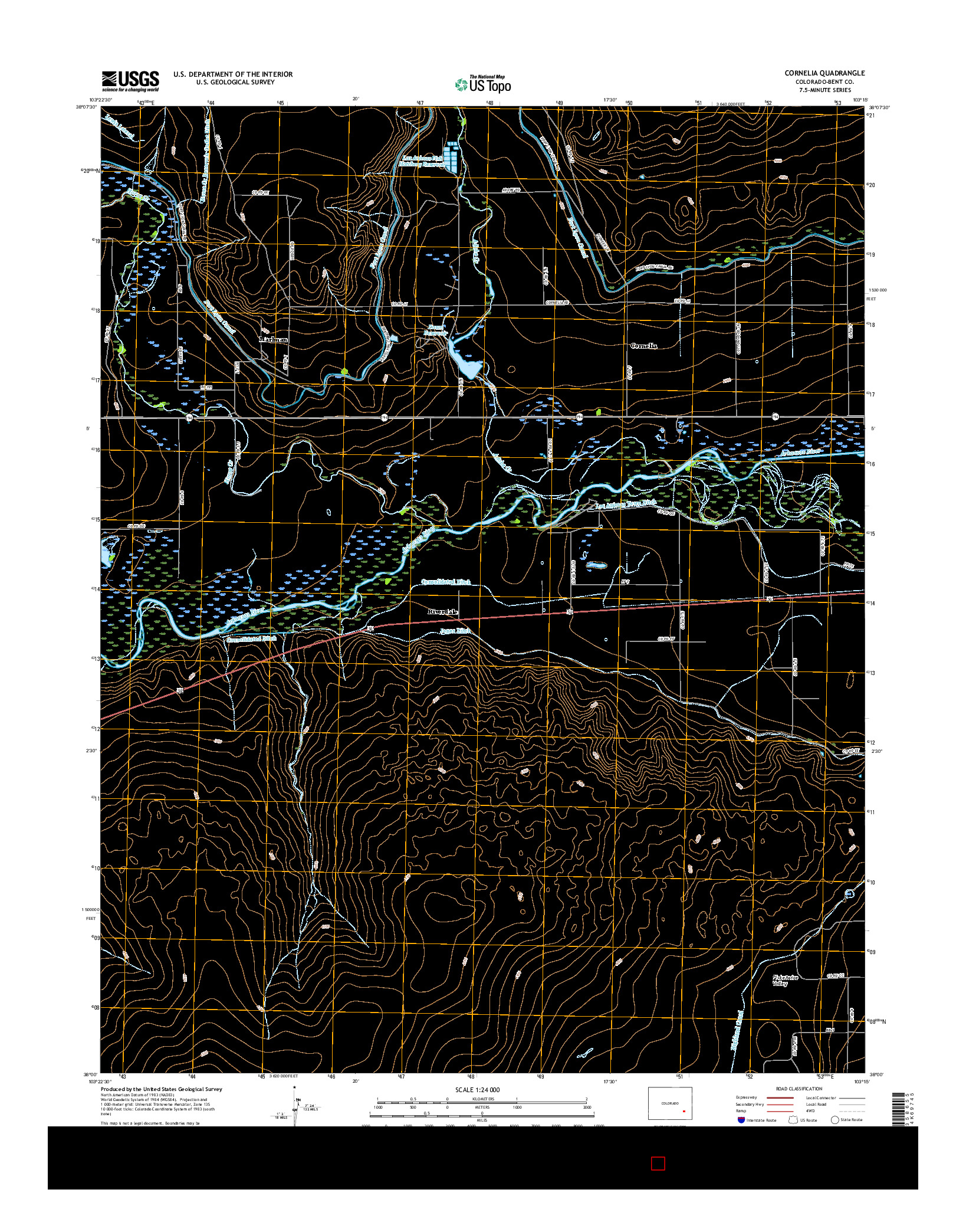 USGS US TOPO 7.5-MINUTE MAP FOR CORNELIA, CO 2016