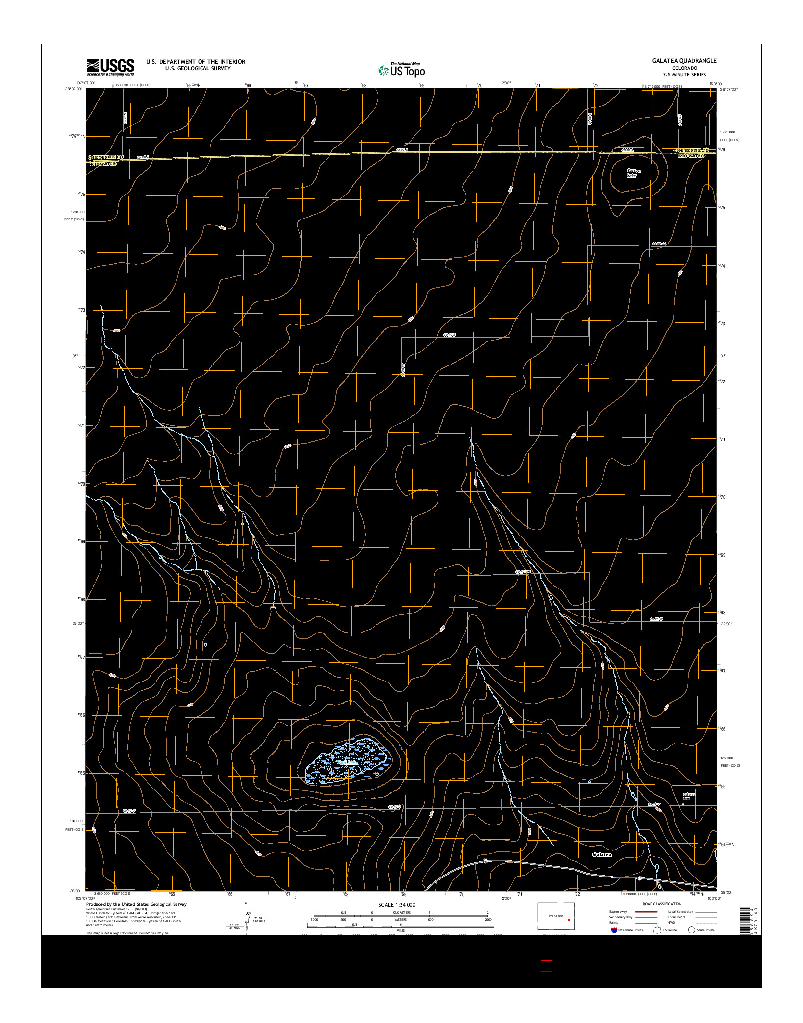 USGS US TOPO 7.5-MINUTE MAP FOR GALATEA, CO 2016