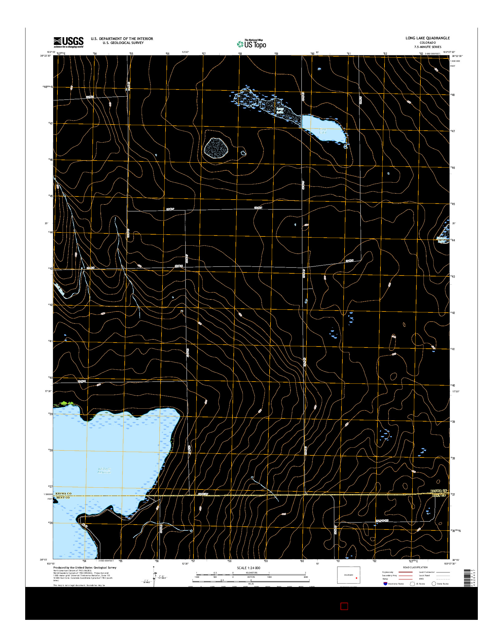 USGS US TOPO 7.5-MINUTE MAP FOR LONG LAKE, CO 2016