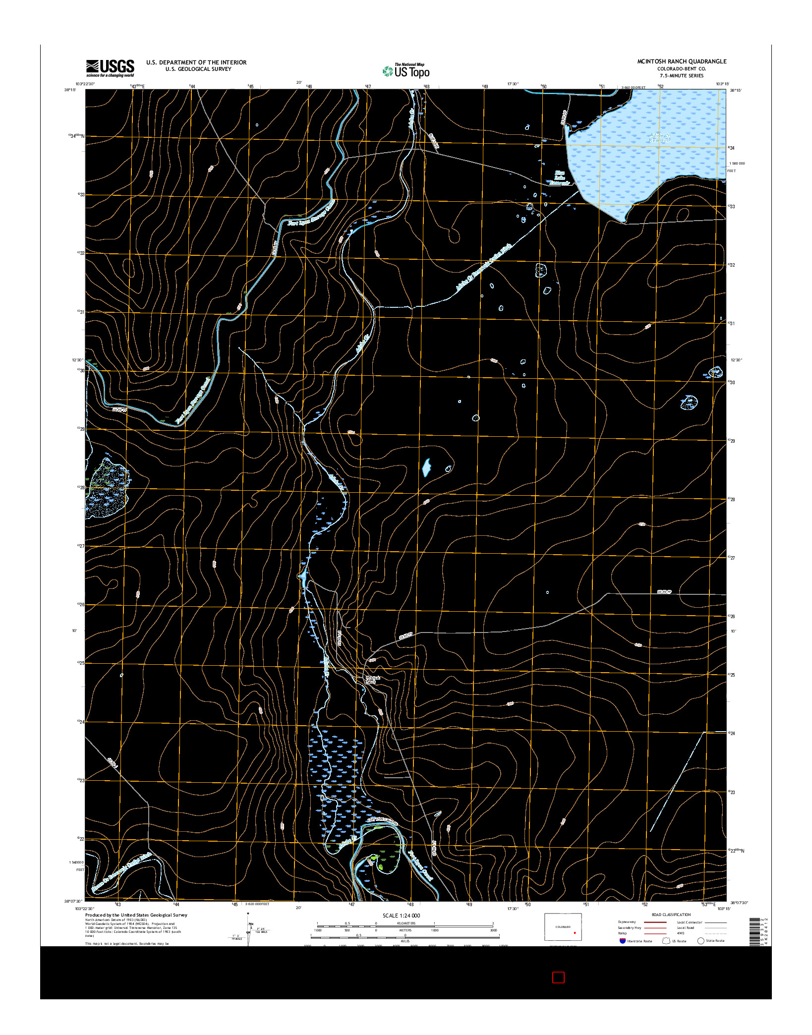 USGS US TOPO 7.5-MINUTE MAP FOR MCINTOSH RANCH, CO 2016