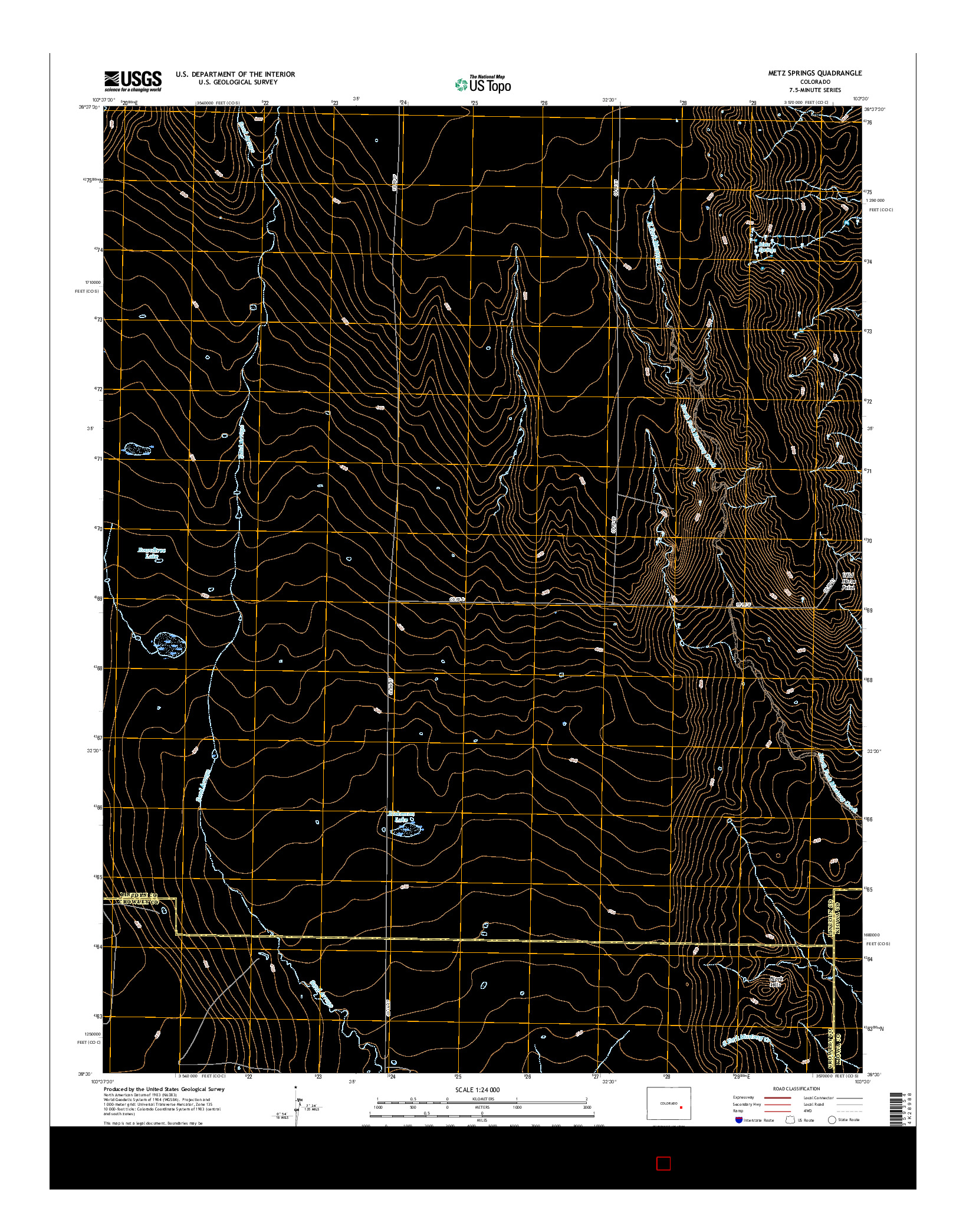 USGS US TOPO 7.5-MINUTE MAP FOR METZ SPRINGS, CO 2016