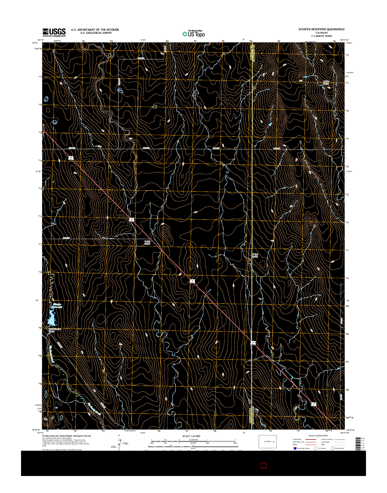USGS US TOPO 7.5-MINUTE MAP FOR SCHAFER RESERVOIR, CO 2016