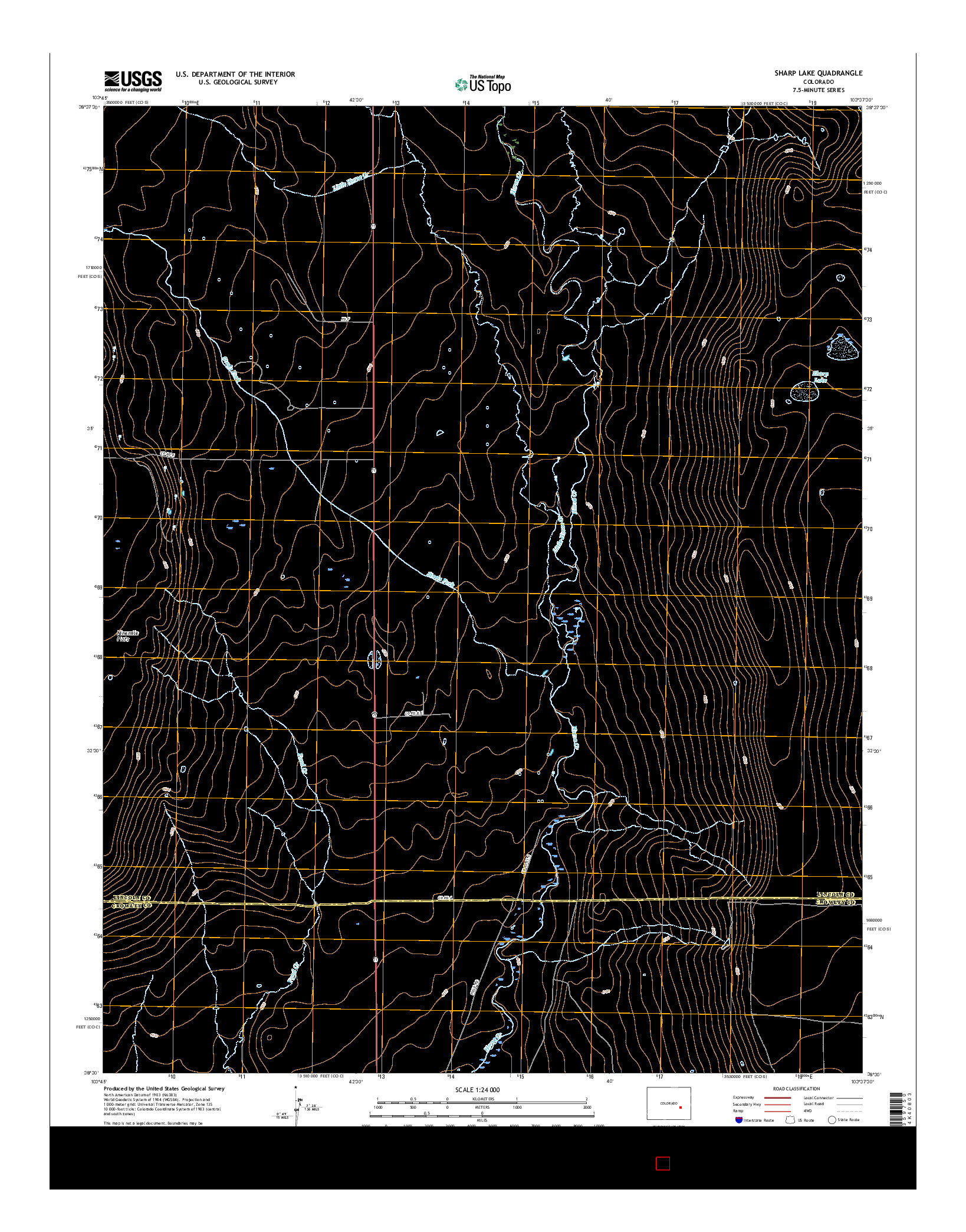 USGS US TOPO 7.5-MINUTE MAP FOR SHARP LAKE, CO 2016