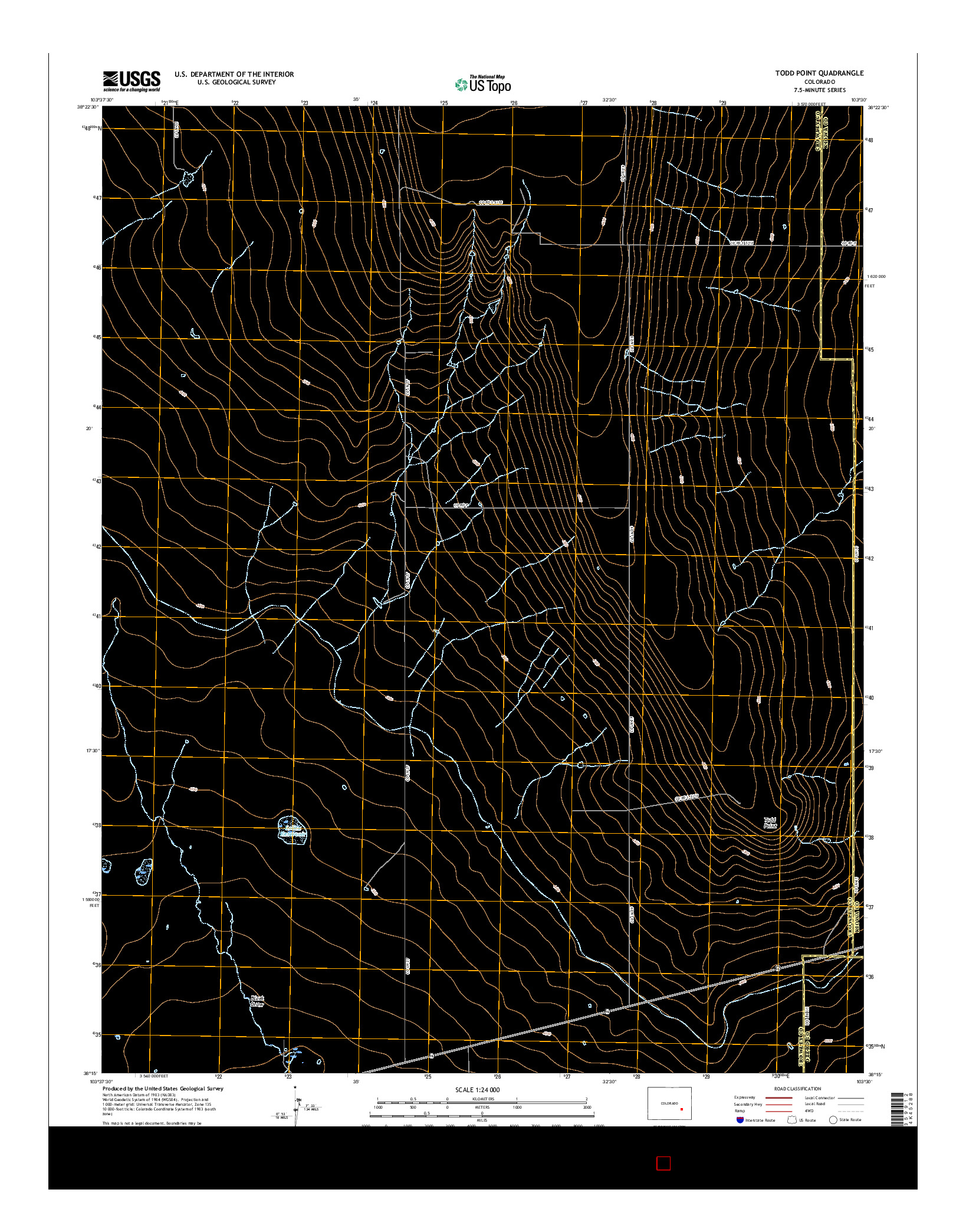 USGS US TOPO 7.5-MINUTE MAP FOR TODD POINT, CO 2016