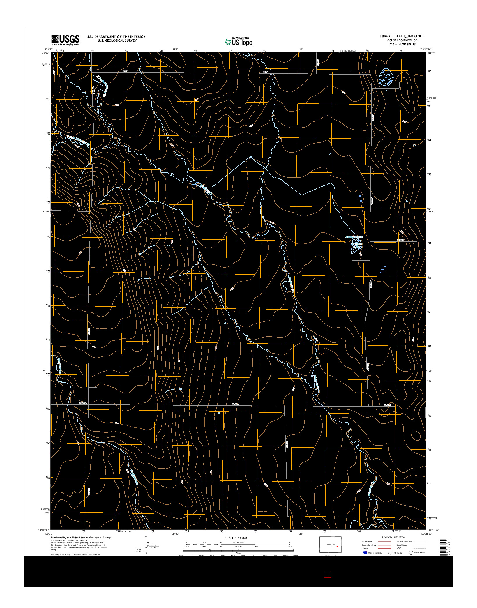 USGS US TOPO 7.5-MINUTE MAP FOR TRIMBLE LAKE, CO 2016