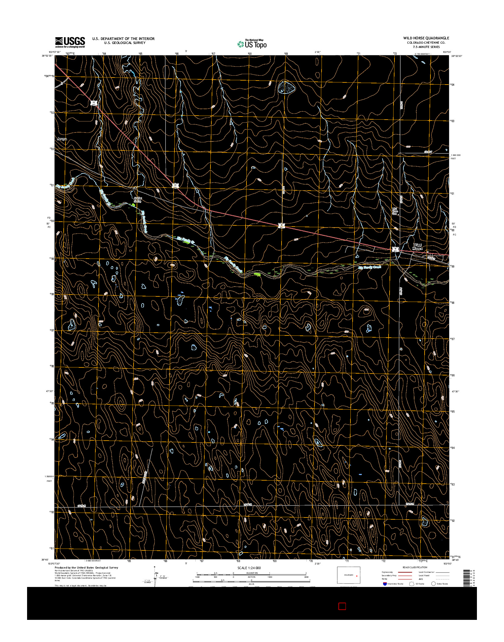 USGS US TOPO 7.5-MINUTE MAP FOR WILD HORSE, CO 2016