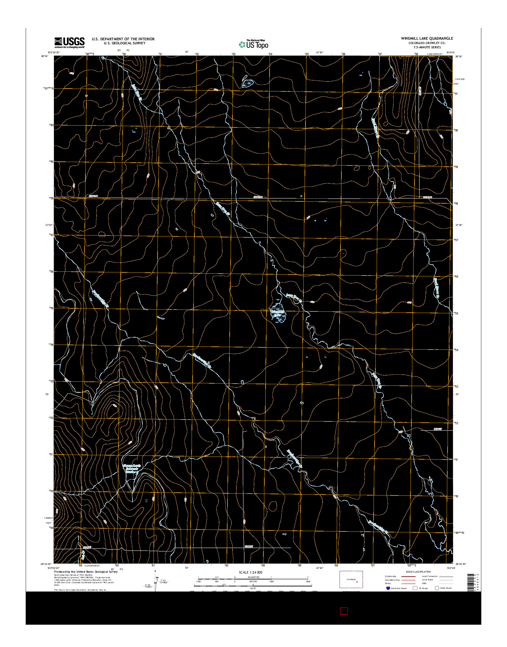 USGS US TOPO 7.5-MINUTE MAP FOR WINDMILL LAKE, CO 2016