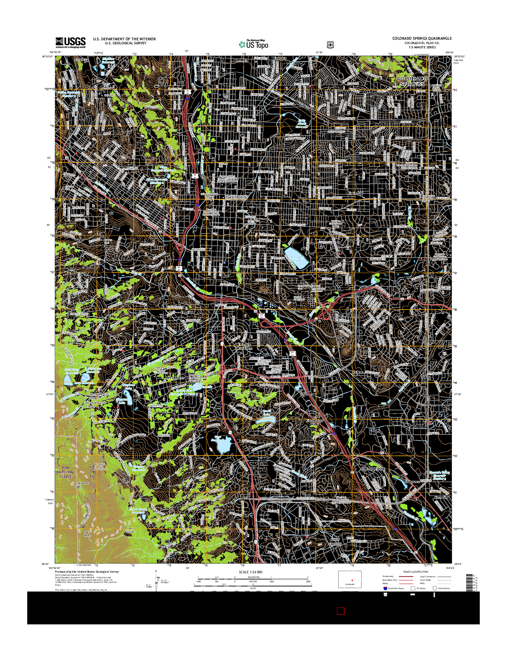 USGS US TOPO 7.5-MINUTE MAP FOR COLORADO SPRINGS, CO 2016