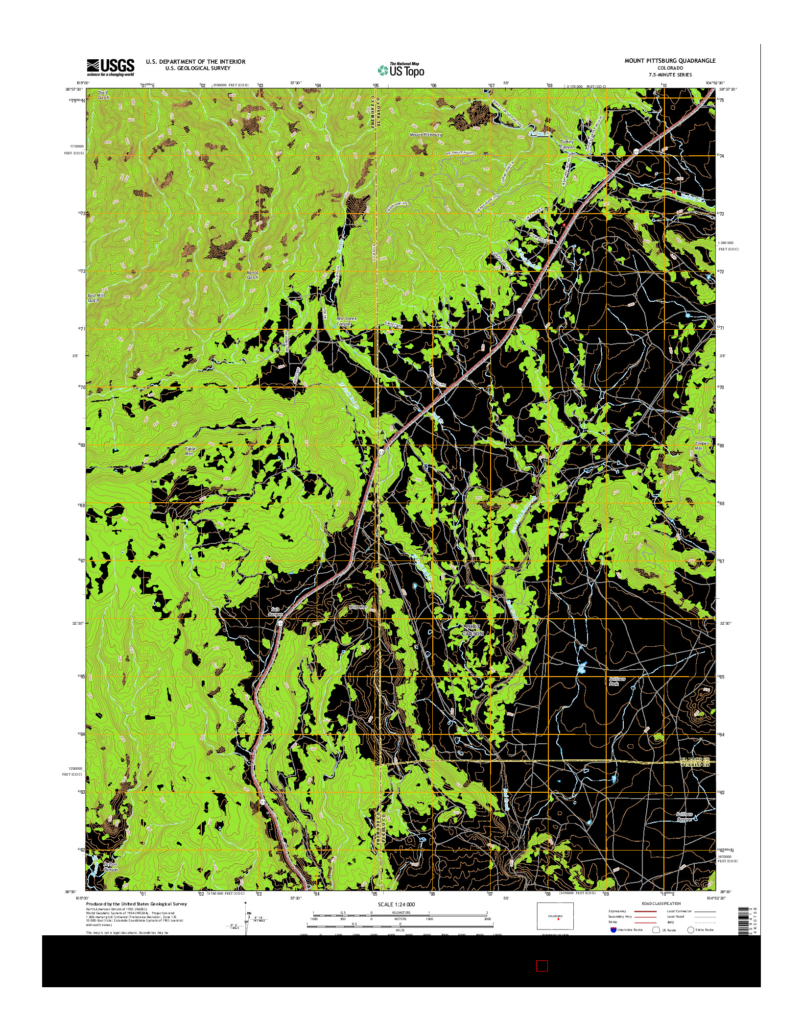 USGS US TOPO 7.5-MINUTE MAP FOR MOUNT PITTSBURG, CO 2016