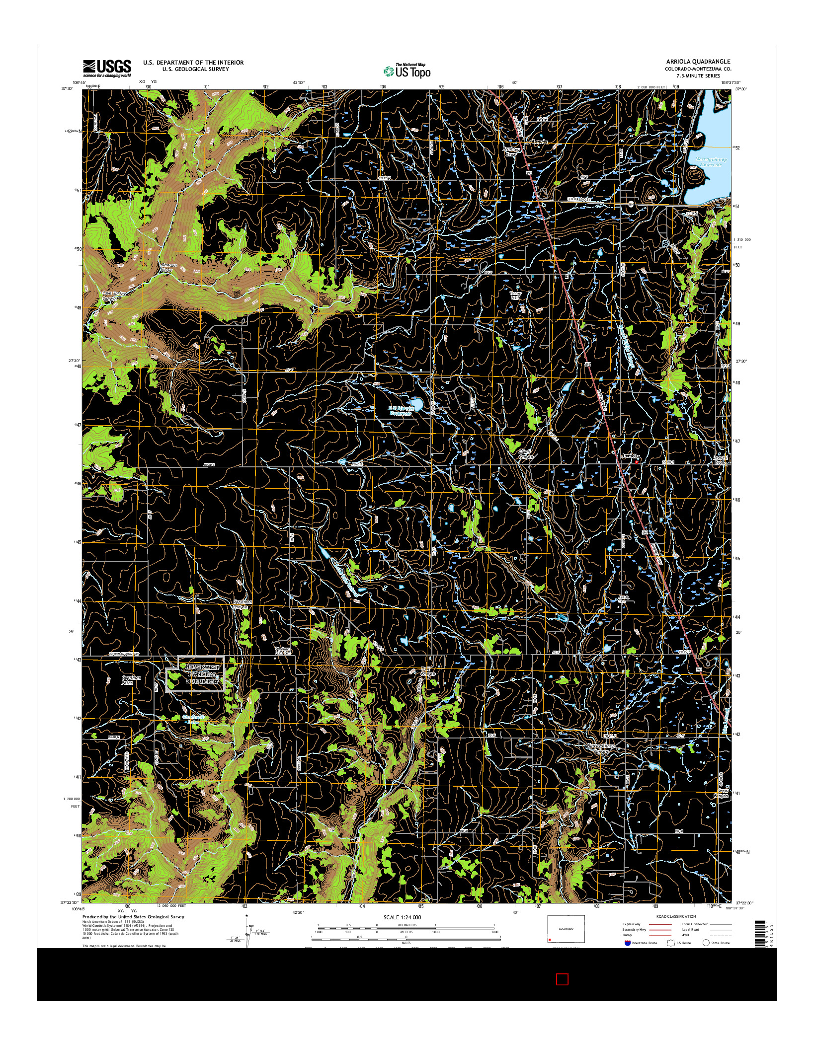 USGS US TOPO 7.5-MINUTE MAP FOR ARRIOLA, CO 2016