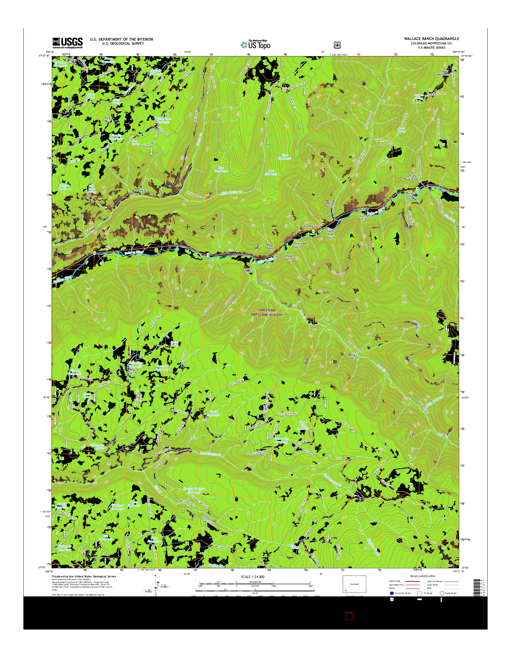 USGS US TOPO 7.5-MINUTE MAP FOR WALLACE RANCH, CO 2016