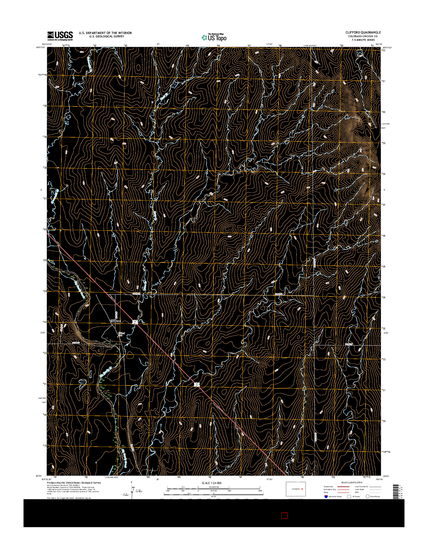 USGS US TOPO 7.5-MINUTE MAP FOR CLIFFORD, CO 2016