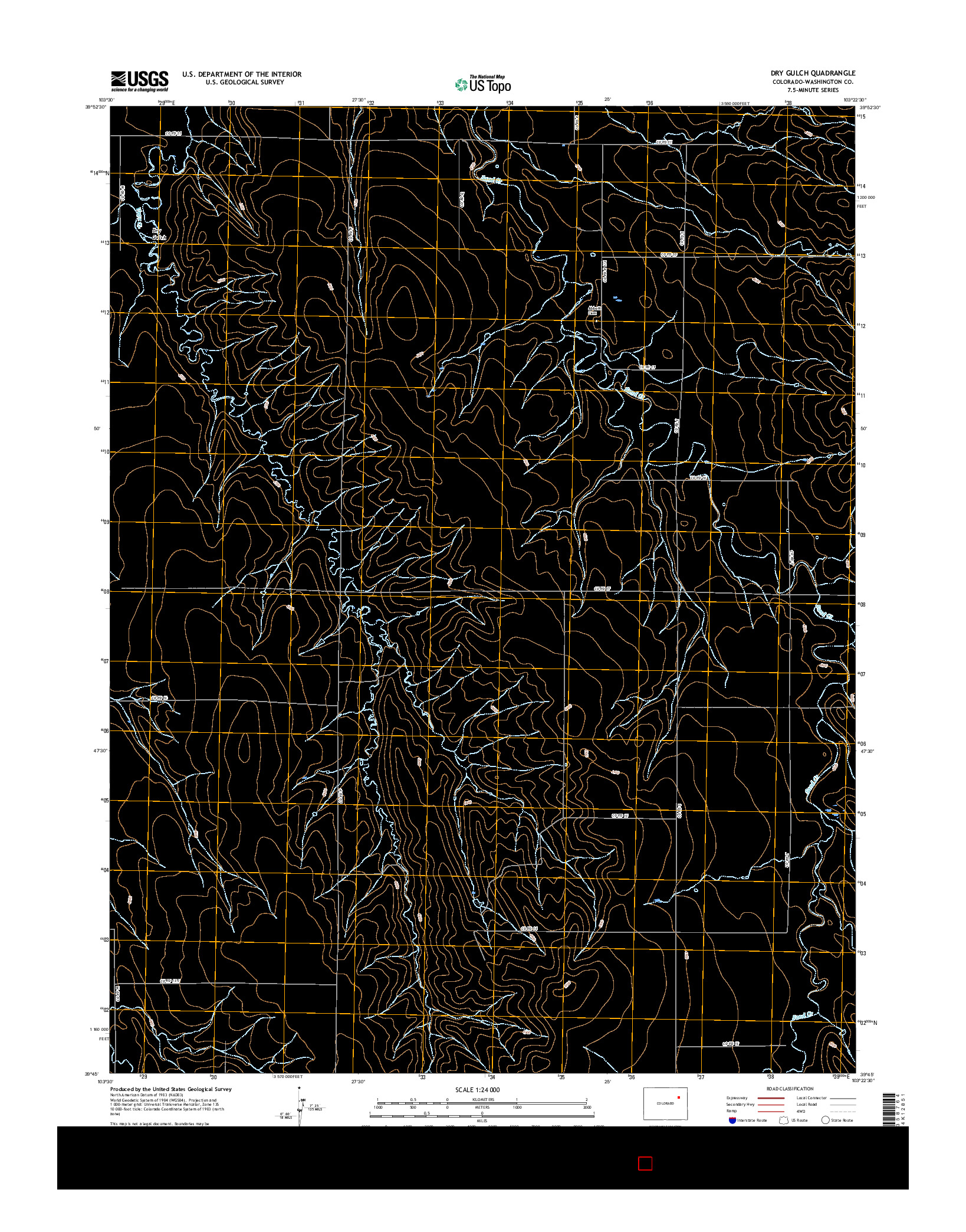 USGS US TOPO 7.5-MINUTE MAP FOR DRY GULCH, CO 2016