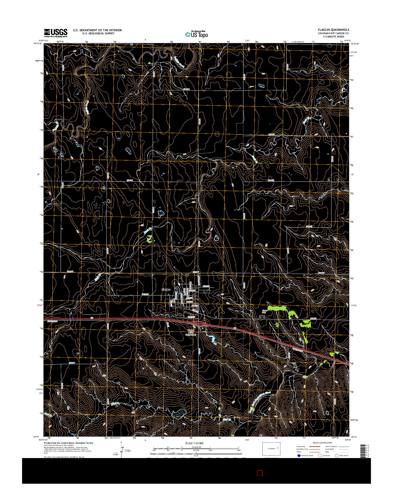 USGS US TOPO 7.5-MINUTE MAP FOR FLAGLER, CO 2016