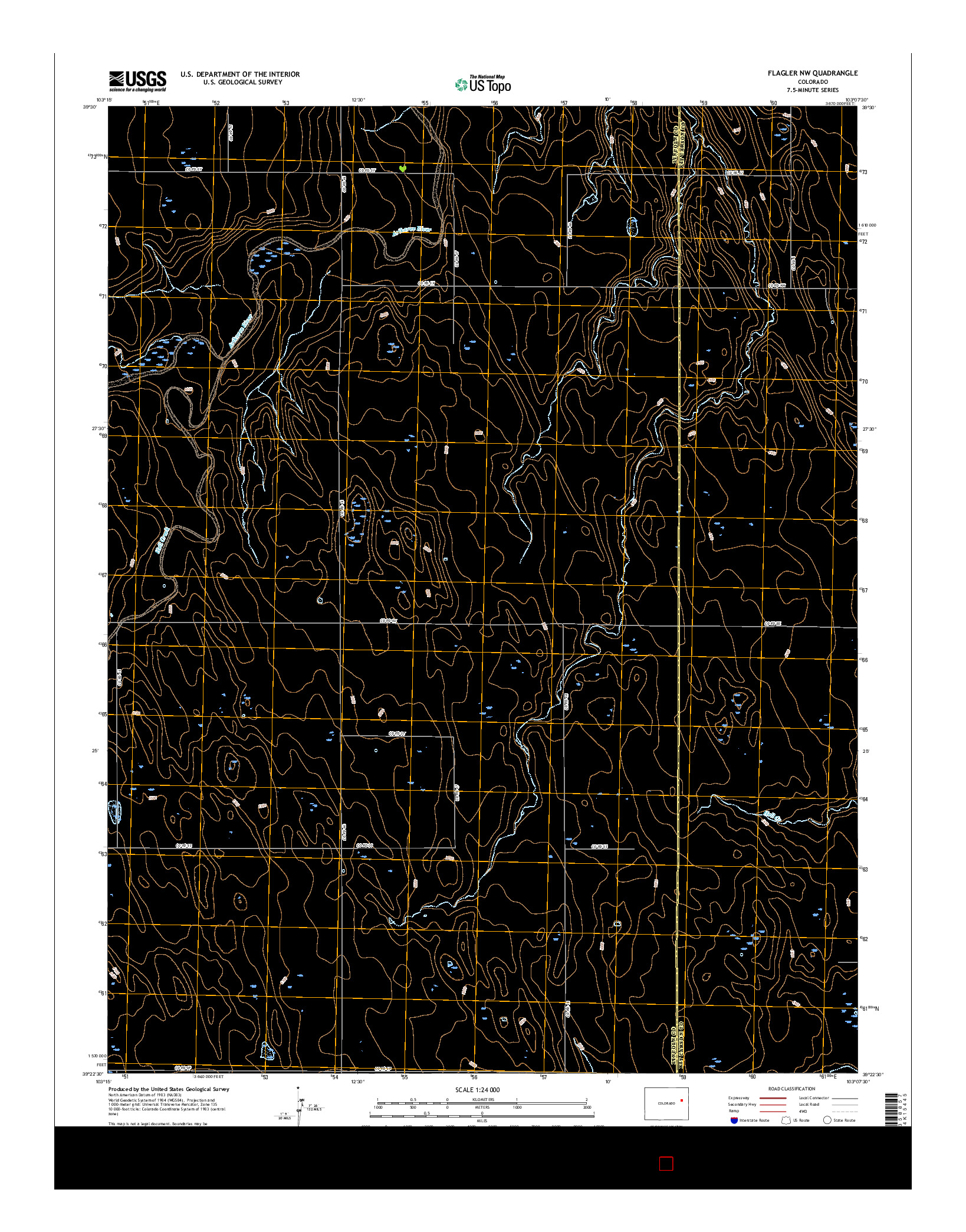 USGS US TOPO 7.5-MINUTE MAP FOR FLAGLER NW, CO 2016