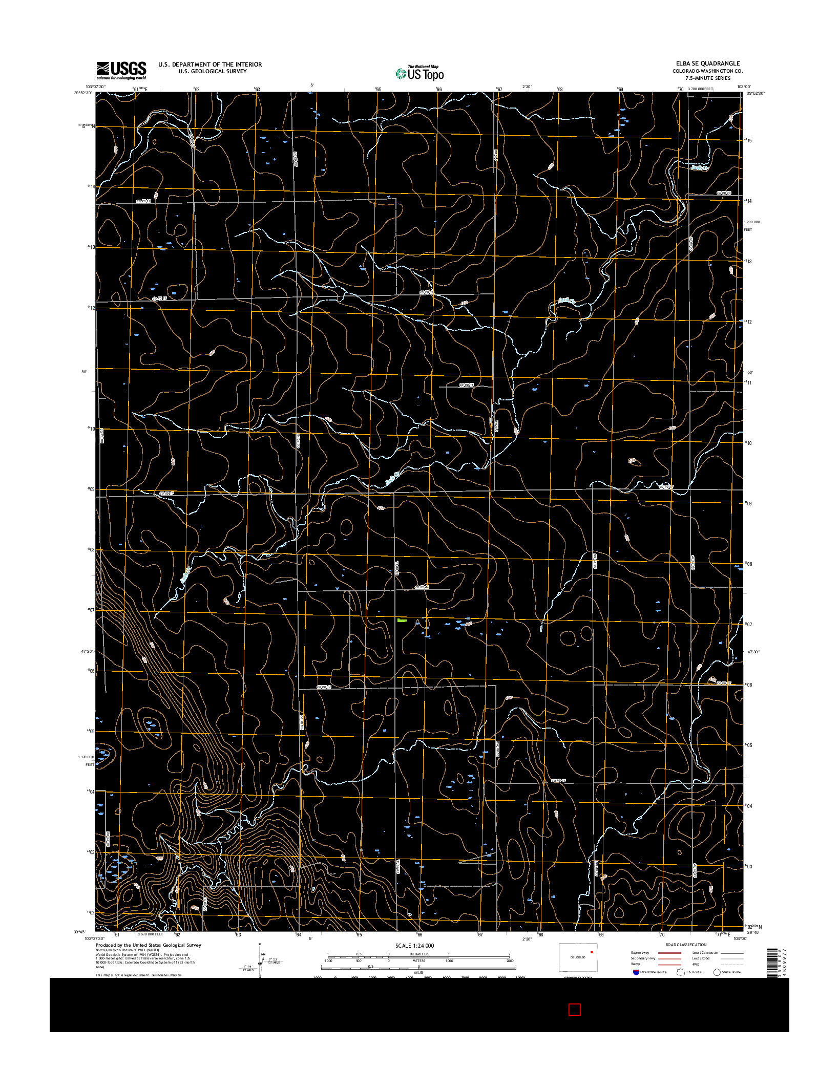 USGS US TOPO 7.5-MINUTE MAP FOR ELBA SE, CO 2016