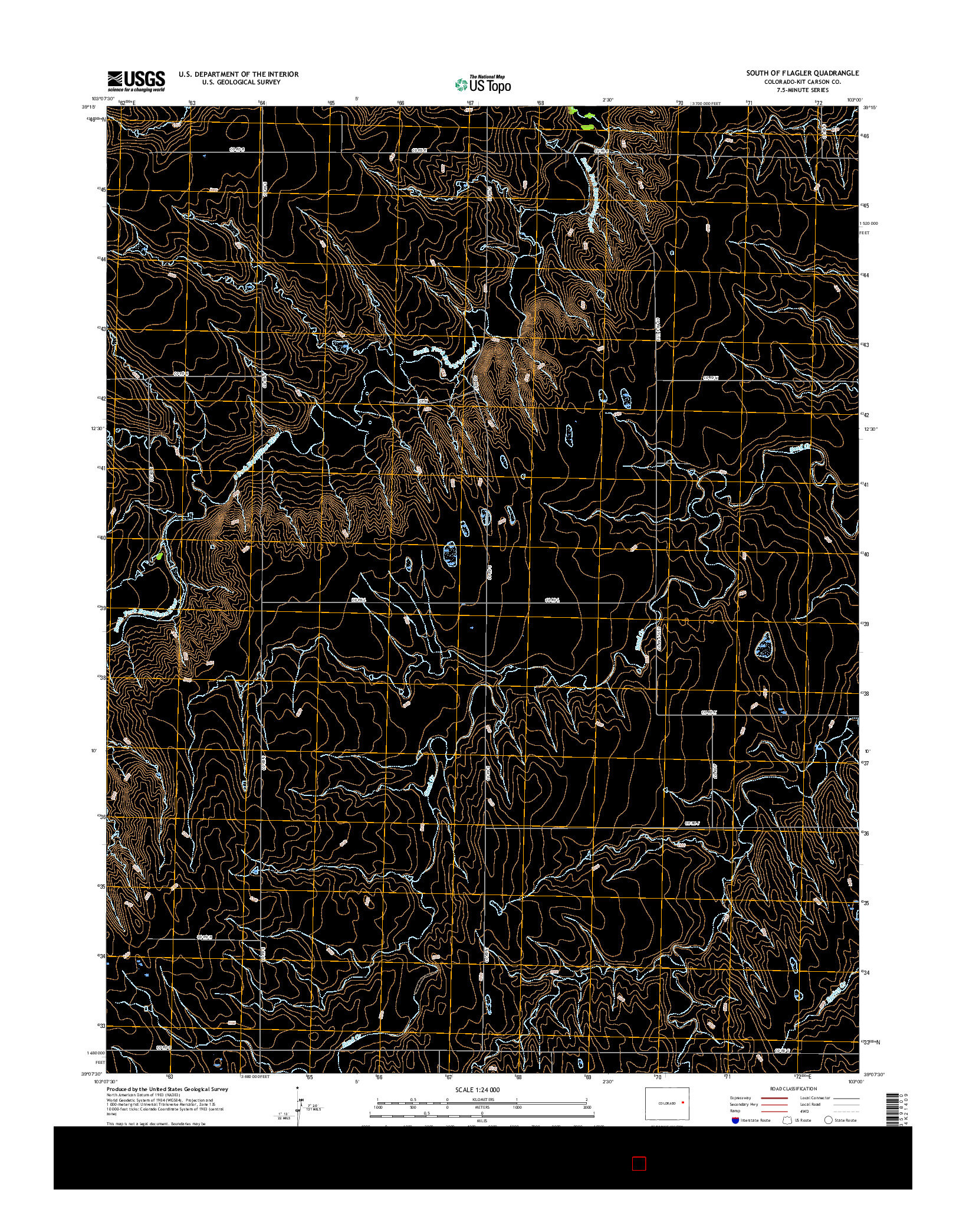 USGS US TOPO 7.5-MINUTE MAP FOR SOUTH OF FLAGLER, CO 2016