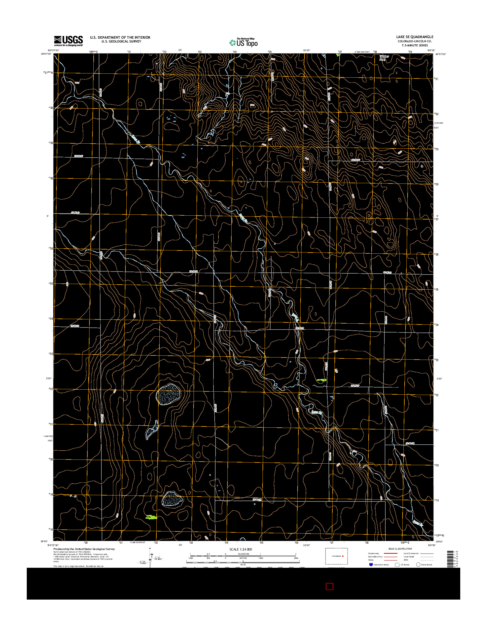 USGS US TOPO 7.5-MINUTE MAP FOR LAKE SE, CO 2016