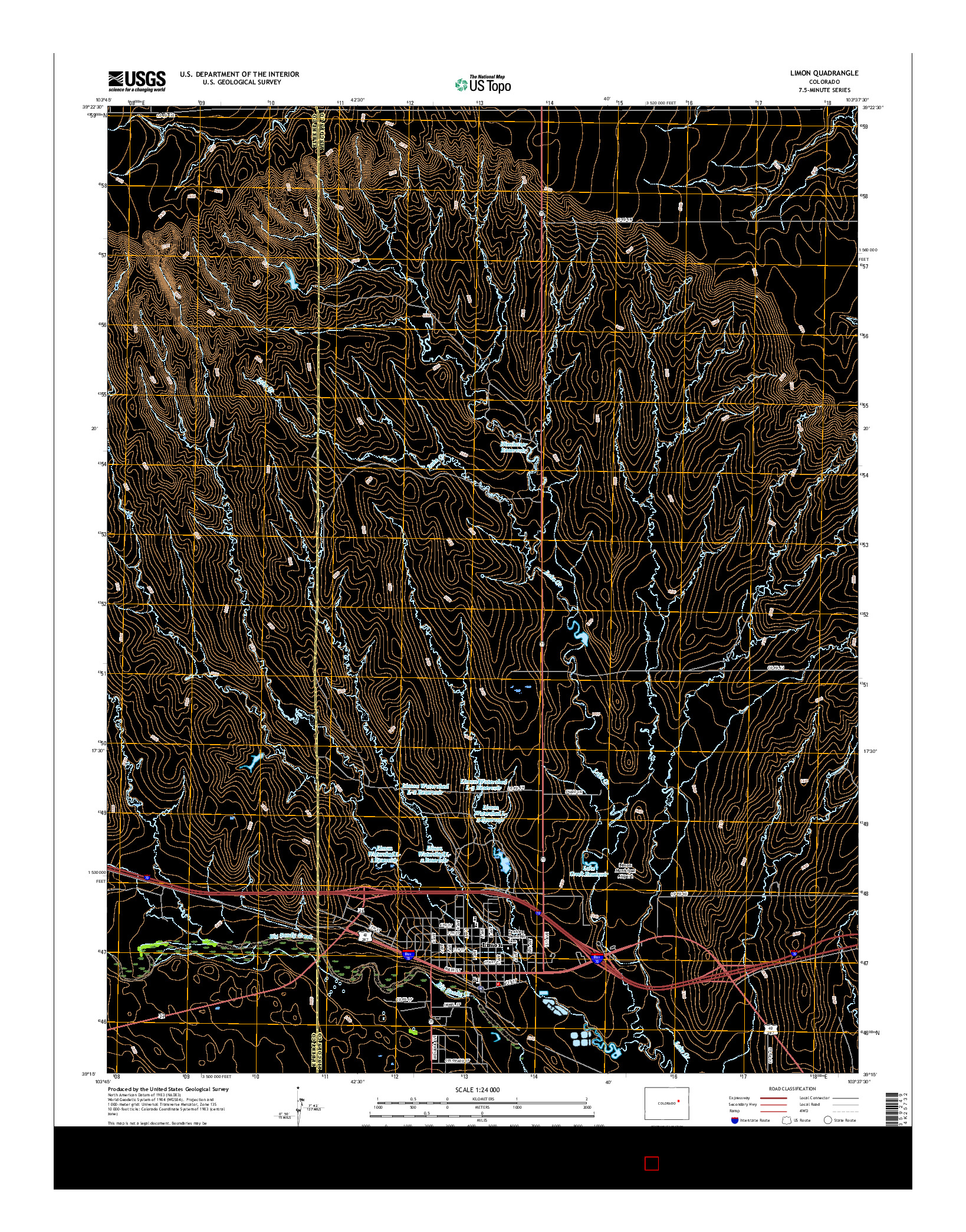 USGS US TOPO 7.5-MINUTE MAP FOR LIMON, CO 2016