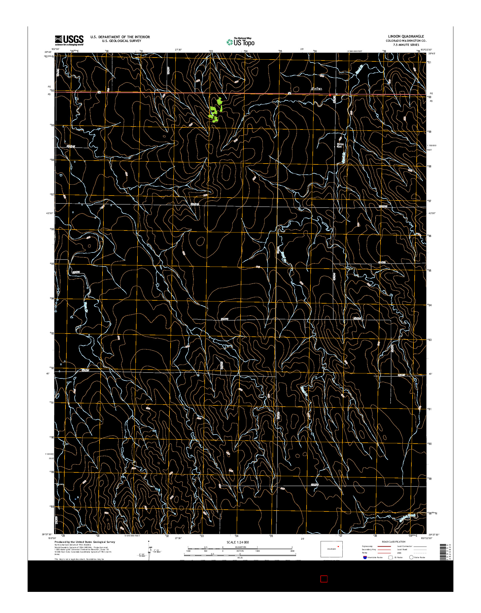 USGS US TOPO 7.5-MINUTE MAP FOR LINDON, CO 2016