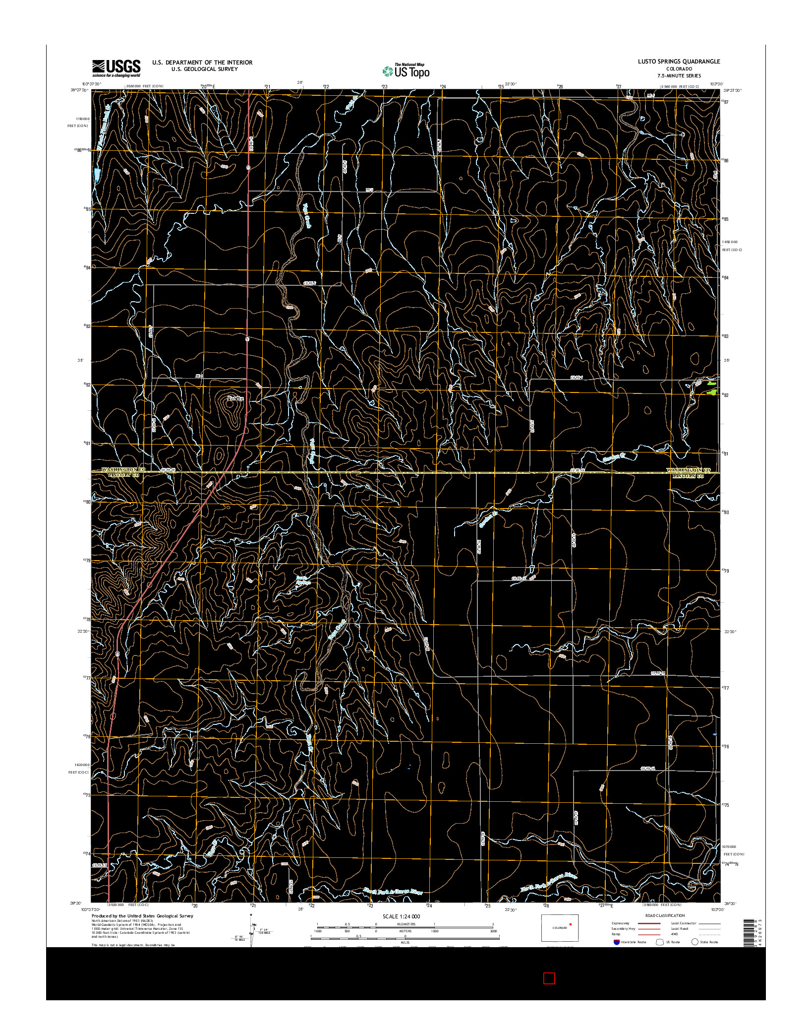 USGS US TOPO 7.5-MINUTE MAP FOR LUSTO SPRINGS, CO 2016