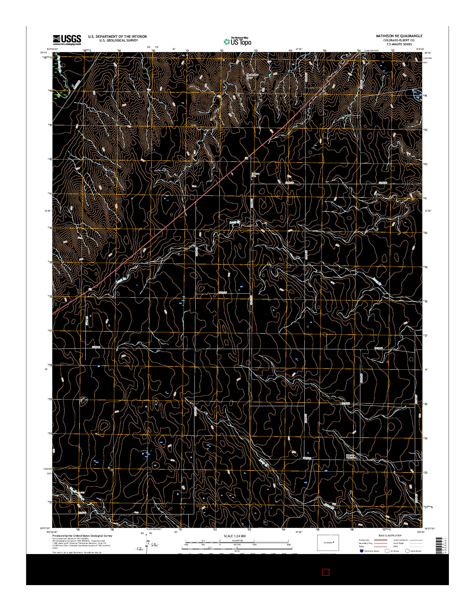 USGS US TOPO 7.5-MINUTE MAP FOR MATHESON NE, CO 2016
