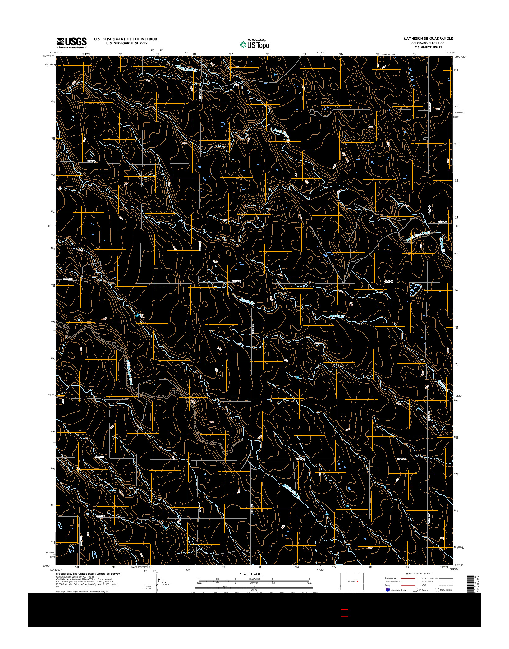 USGS US TOPO 7.5-MINUTE MAP FOR MATHESON SE, CO 2016