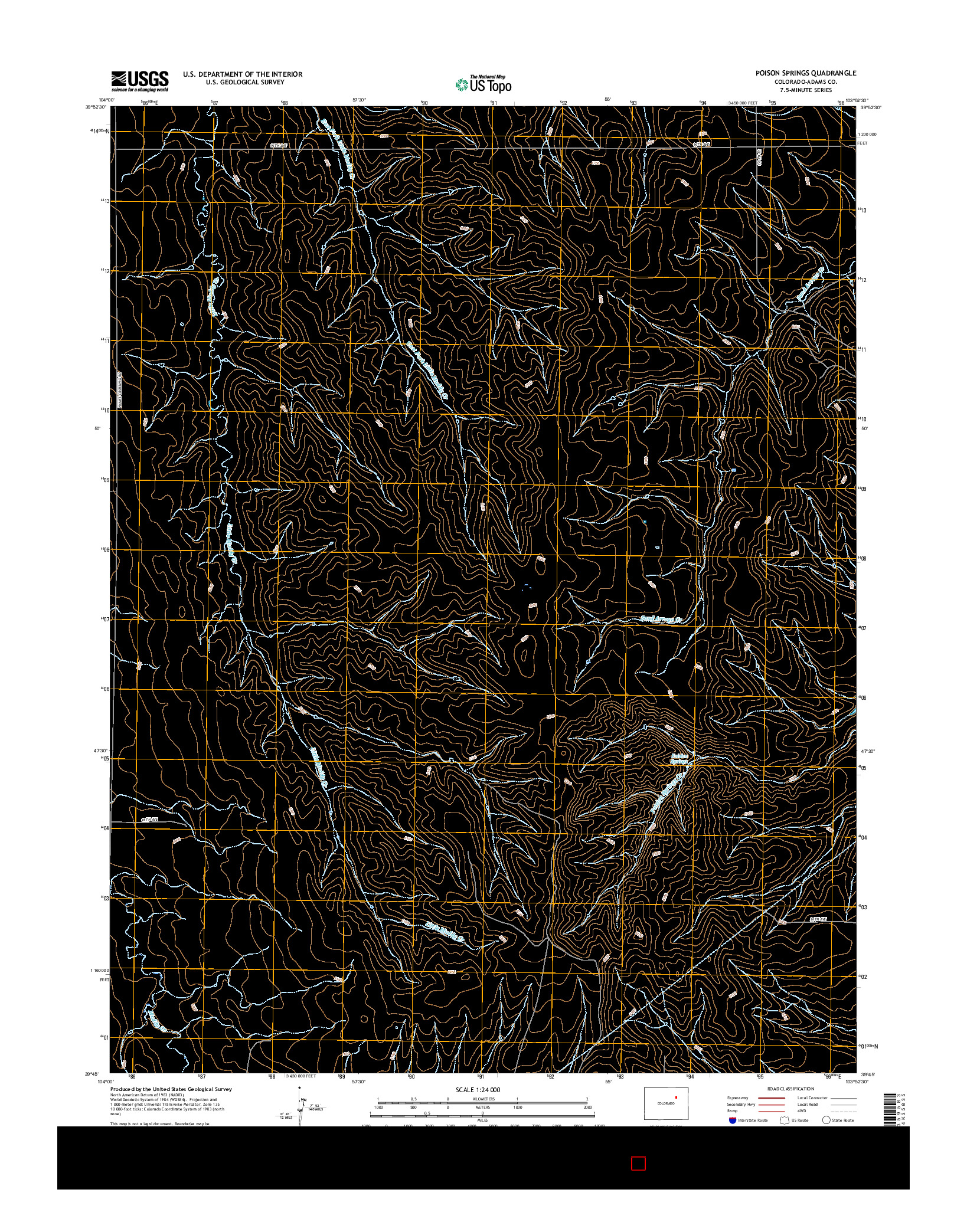 USGS US TOPO 7.5-MINUTE MAP FOR POISON SPRINGS, CO 2016