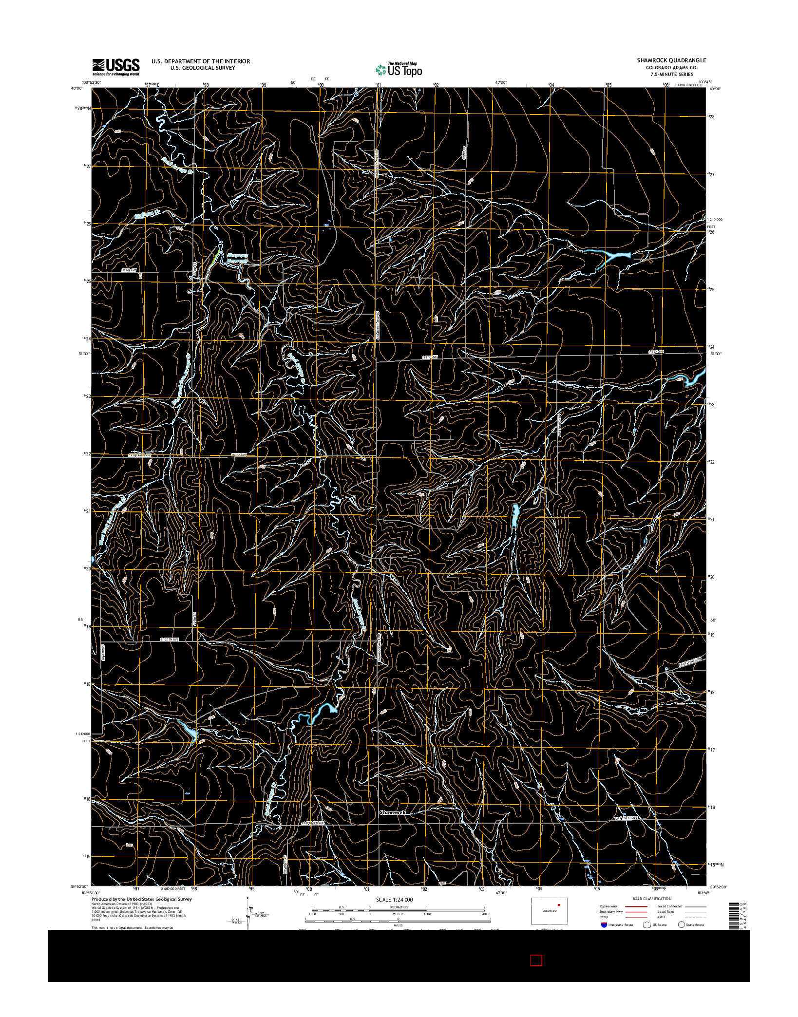 USGS US TOPO 7.5-MINUTE MAP FOR SHAMROCK, CO 2016