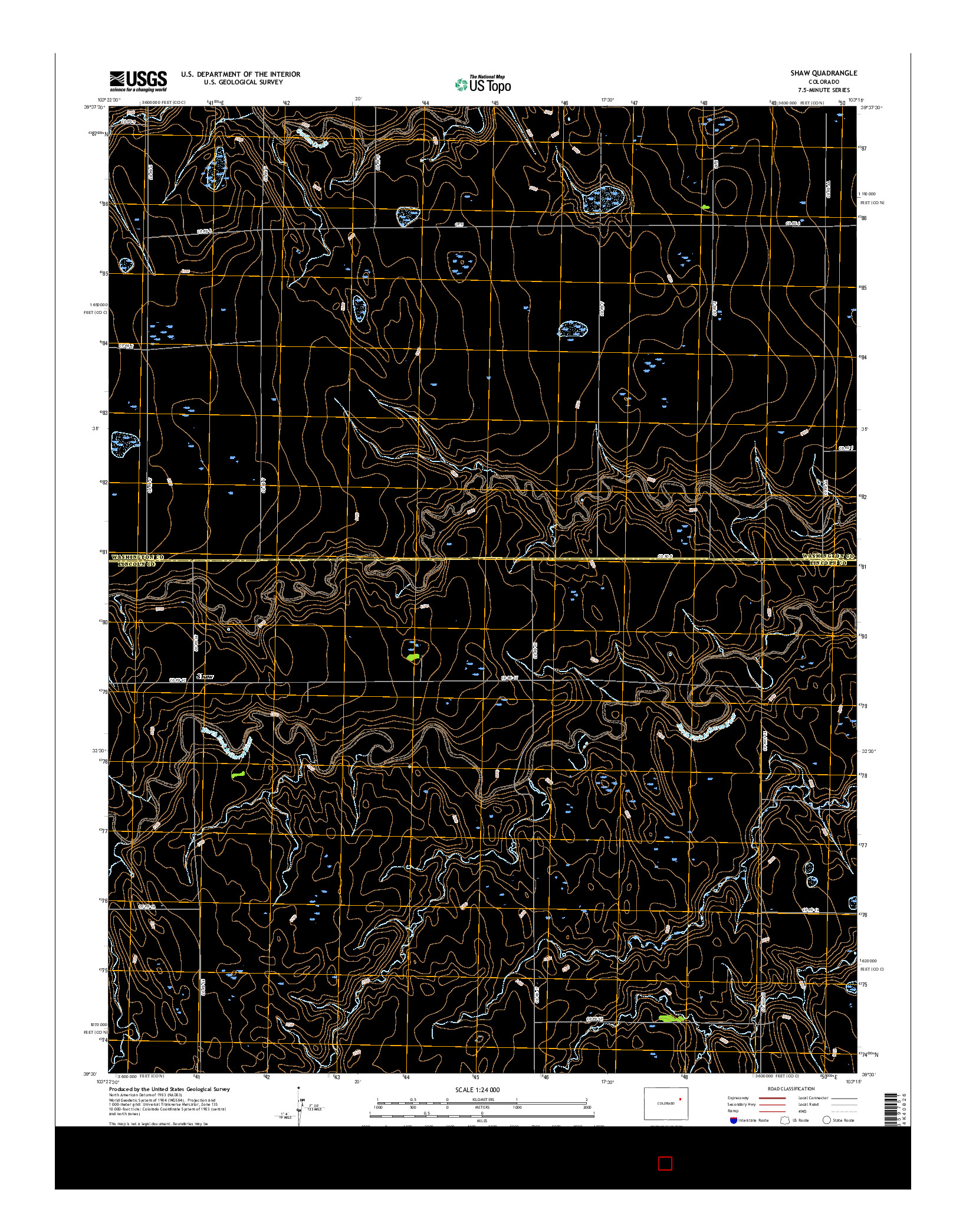 USGS US TOPO 7.5-MINUTE MAP FOR SHAW, CO 2016