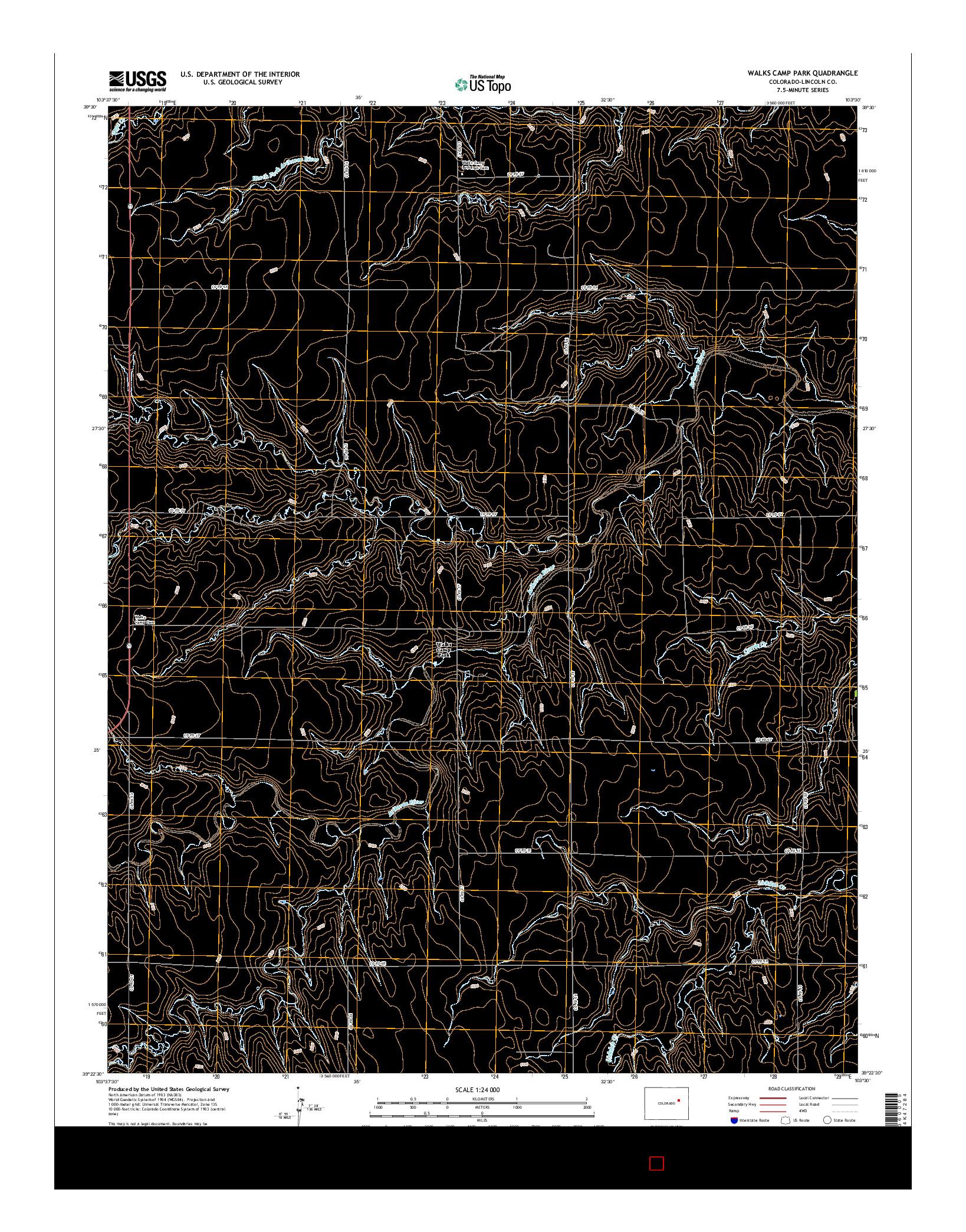 USGS US TOPO 7.5-MINUTE MAP FOR WALKS CAMP PARK, CO 2016