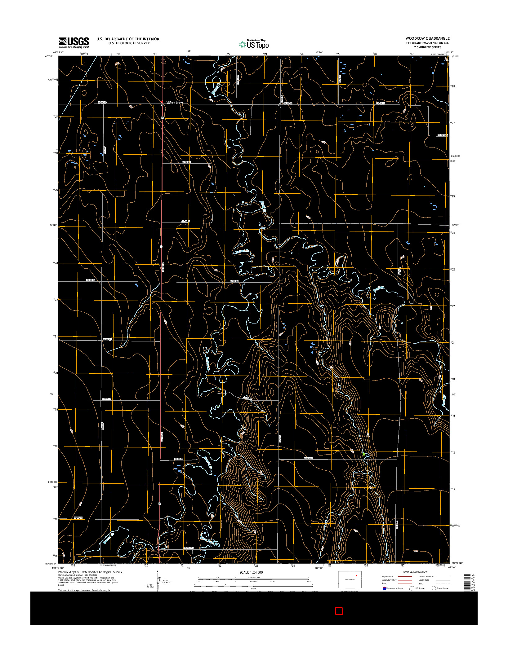 USGS US TOPO 7.5-MINUTE MAP FOR WOODROW, CO 2016