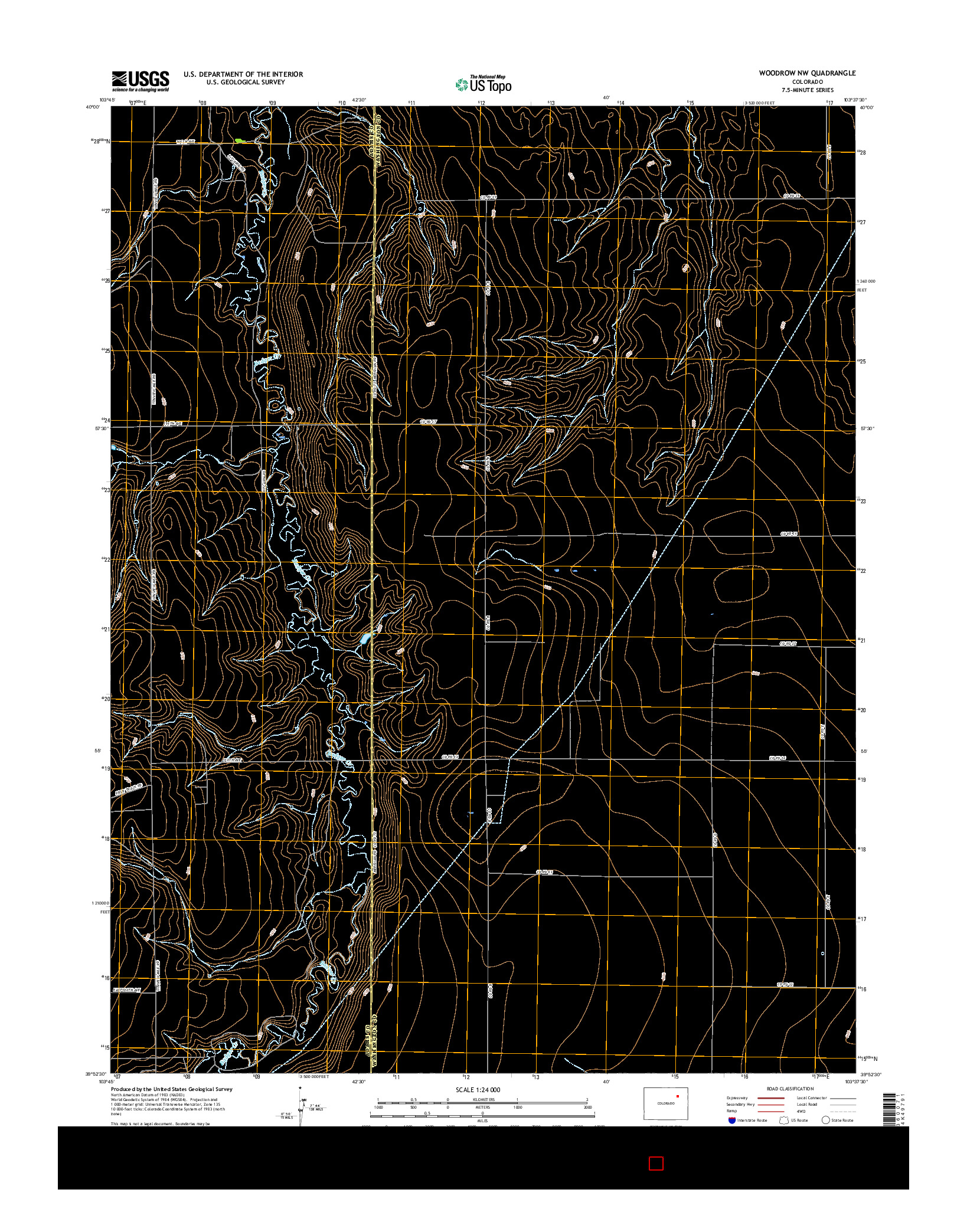 USGS US TOPO 7.5-MINUTE MAP FOR WOODROW NW, CO 2016