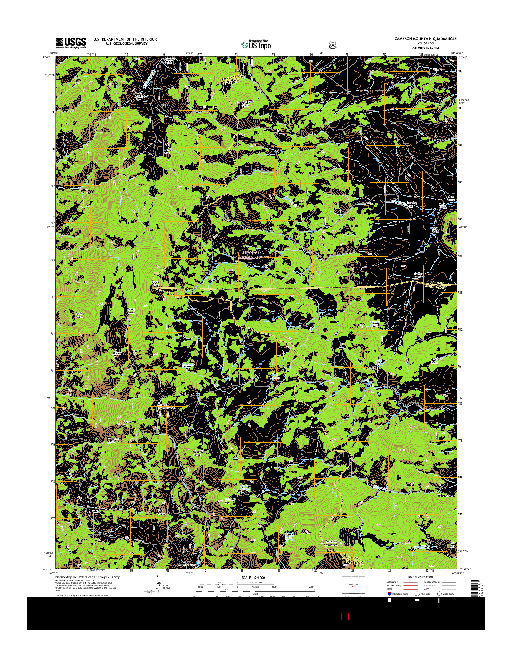 USGS US TOPO 7.5-MINUTE MAP FOR CAMERON MOUNTAIN, CO 2016