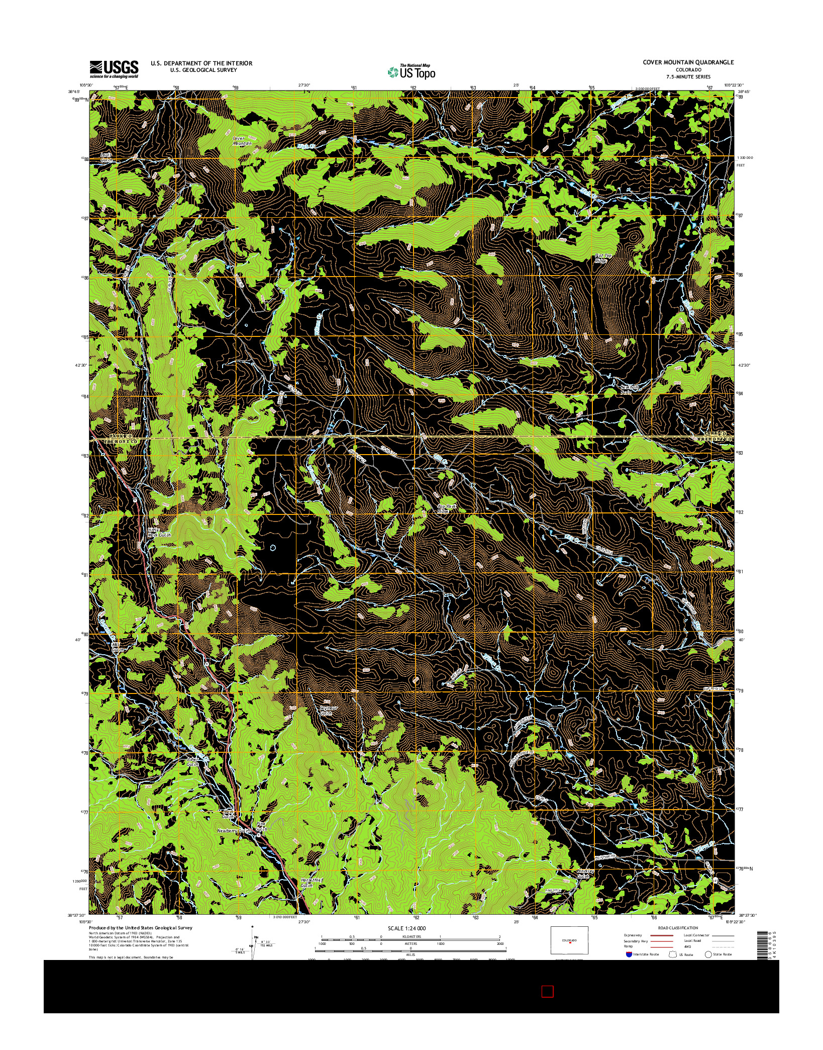 USGS US TOPO 7.5-MINUTE MAP FOR COVER MOUNTAIN, CO 2016