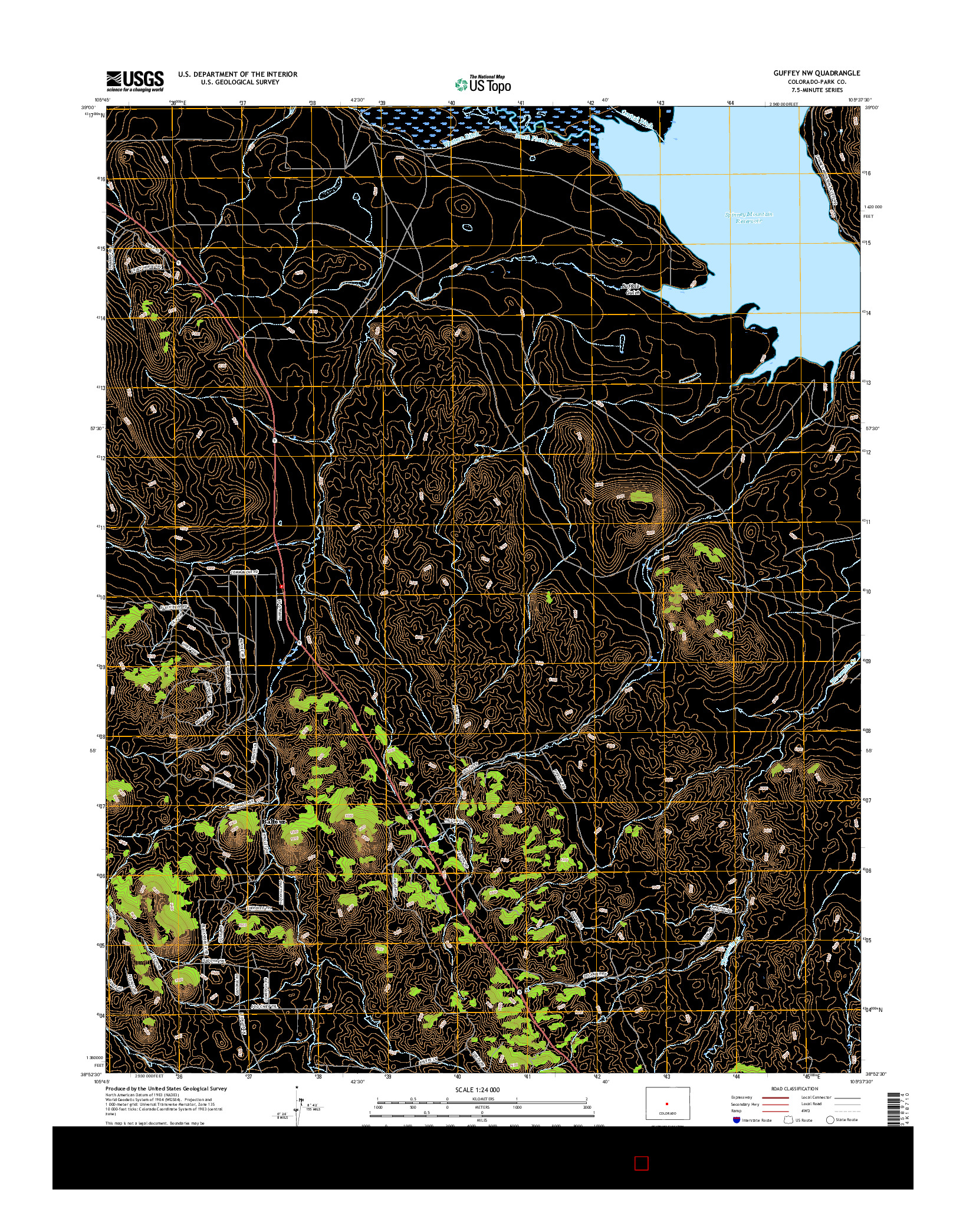 USGS US TOPO 7.5-MINUTE MAP FOR GUFFEY NW, CO 2016