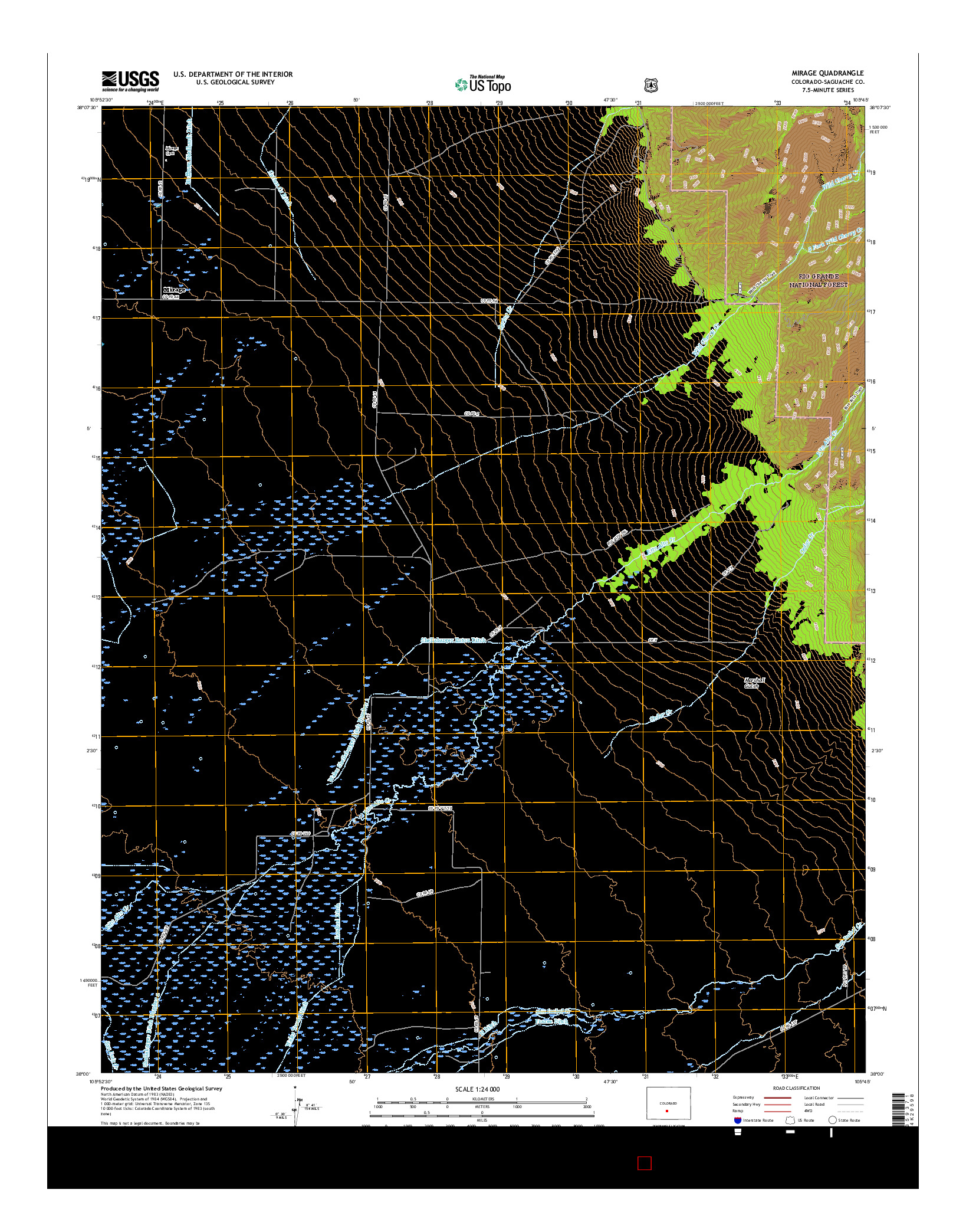 USGS US TOPO 7.5-MINUTE MAP FOR MIRAGE, CO 2016