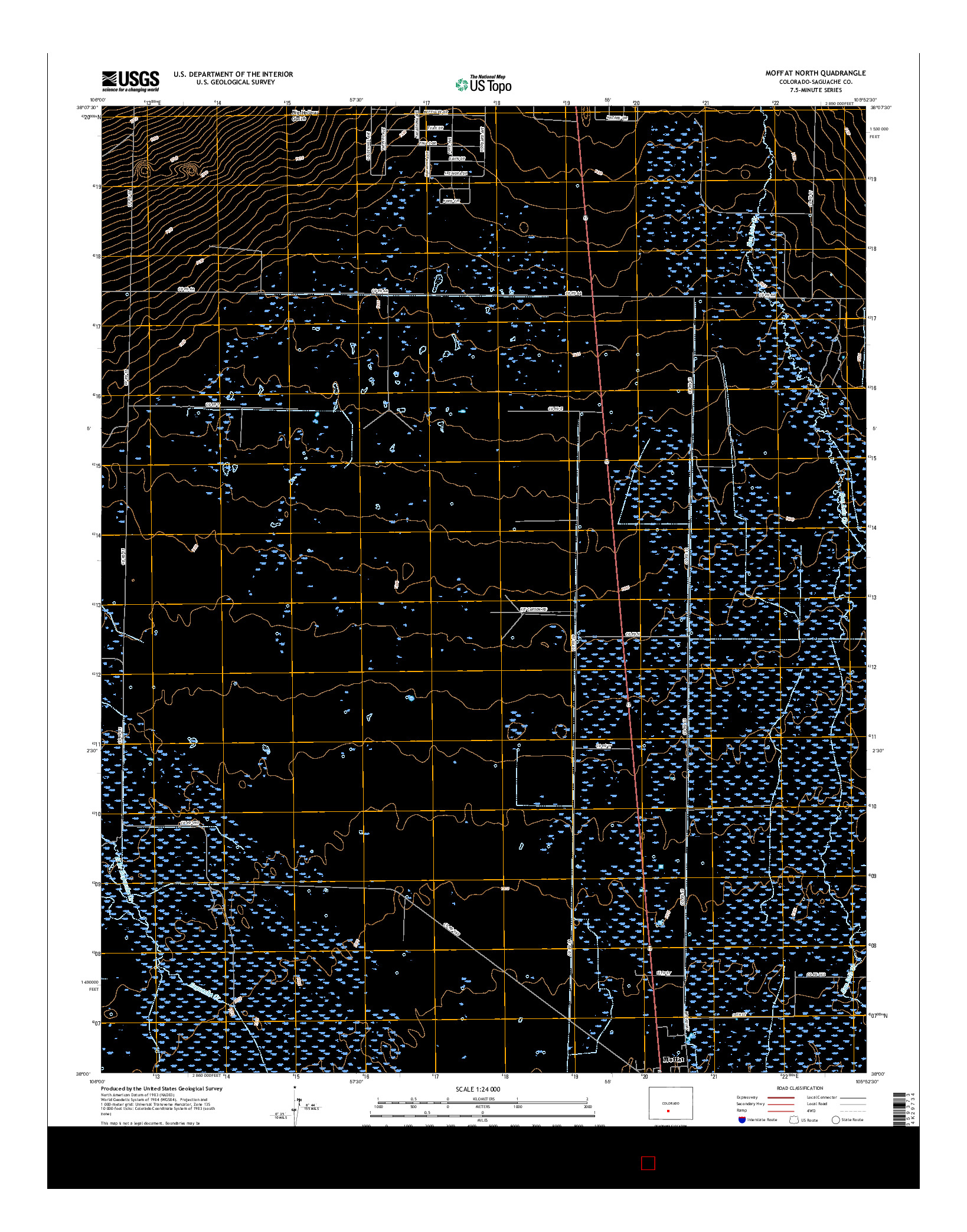 USGS US TOPO 7.5-MINUTE MAP FOR MOFFAT NORTH, CO 2016