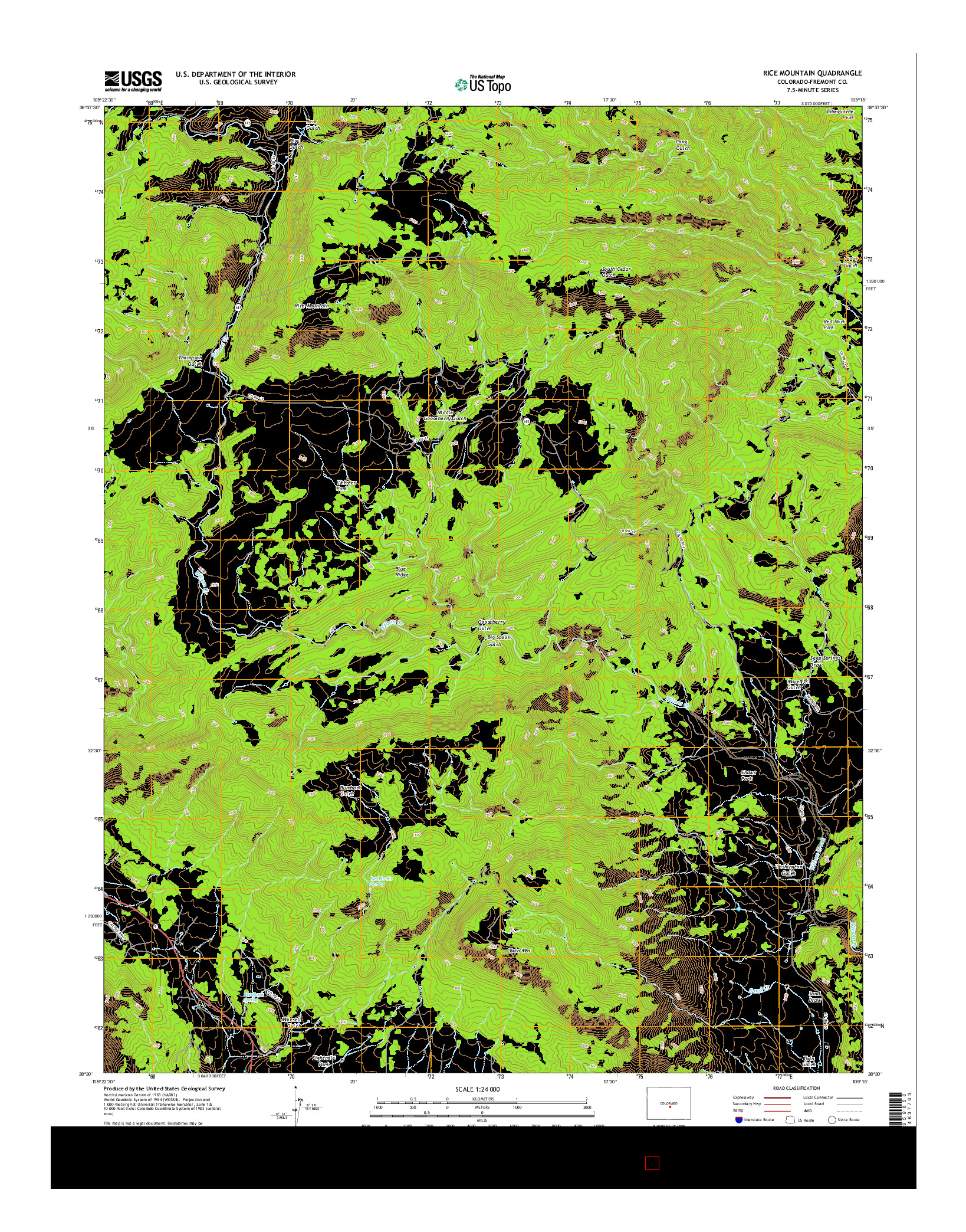 USGS US TOPO 7.5-MINUTE MAP FOR RICE MOUNTAIN, CO 2016