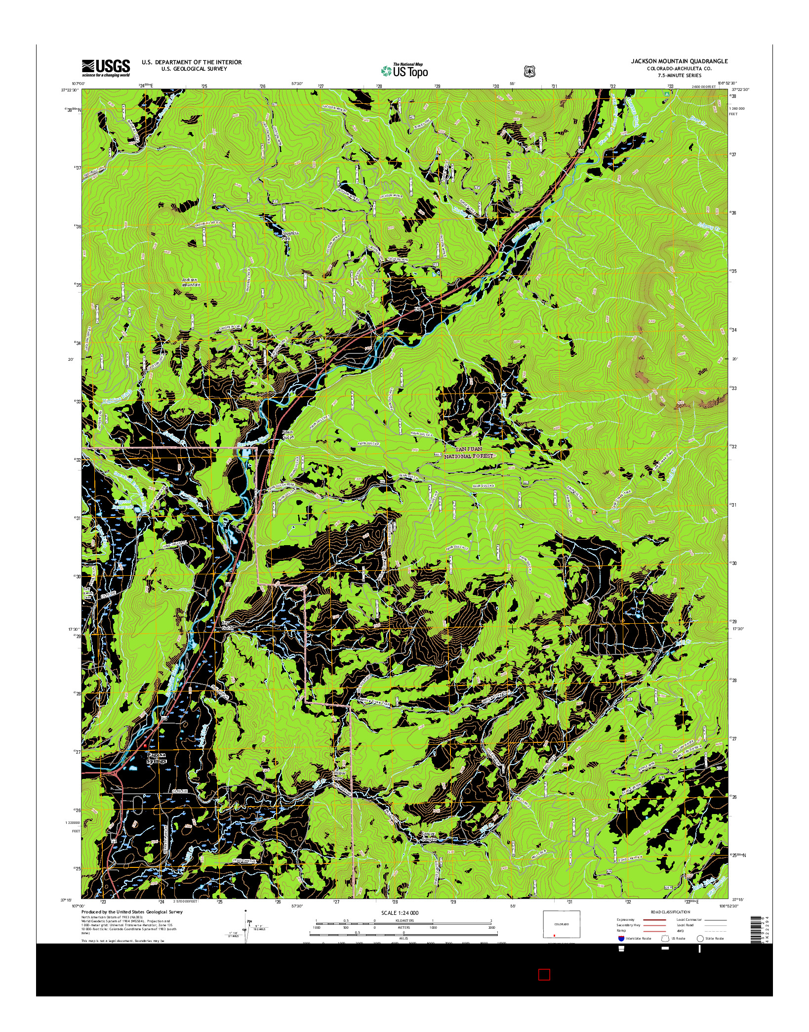 USGS US TOPO 7.5-MINUTE MAP FOR JACKSON MOUNTAIN, CO 2016
