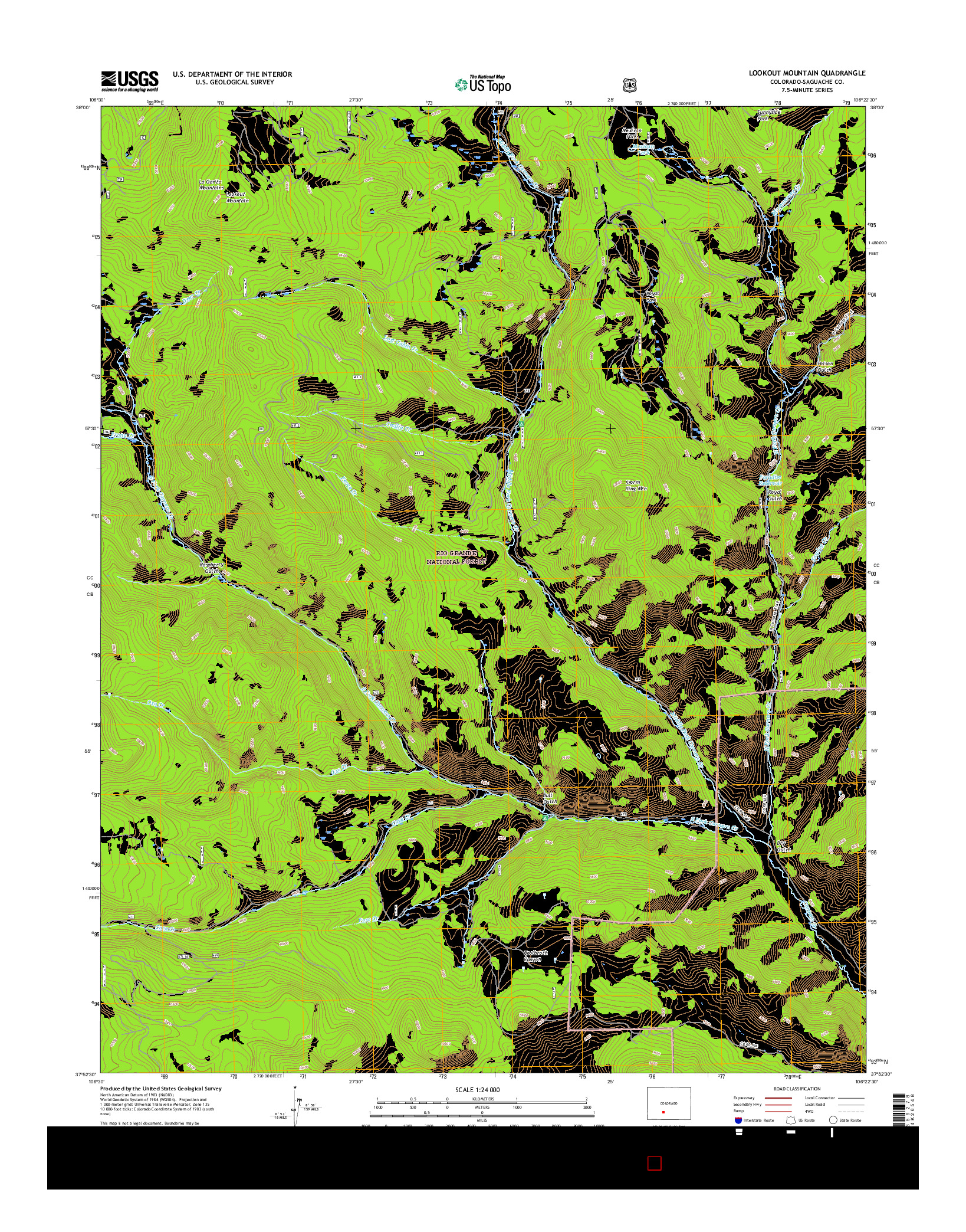 USGS US TOPO 7.5-MINUTE MAP FOR LOOKOUT MOUNTAIN, CO 2016