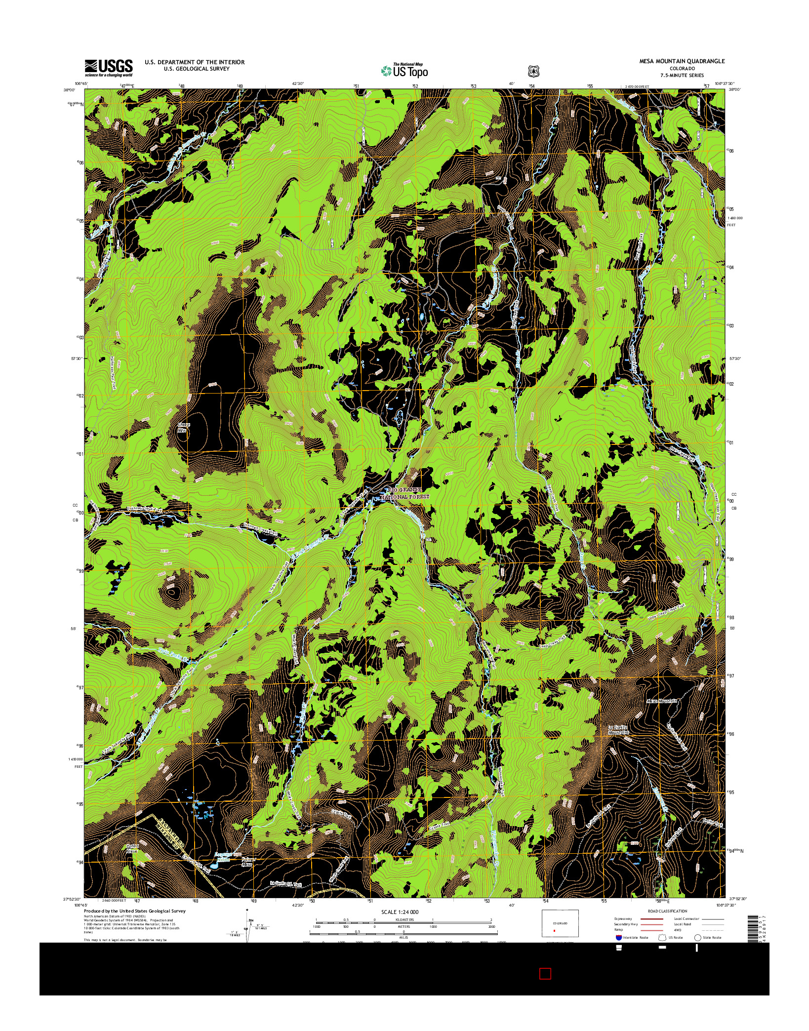 USGS US TOPO 7.5-MINUTE MAP FOR MESA MOUNTAIN, CO 2016