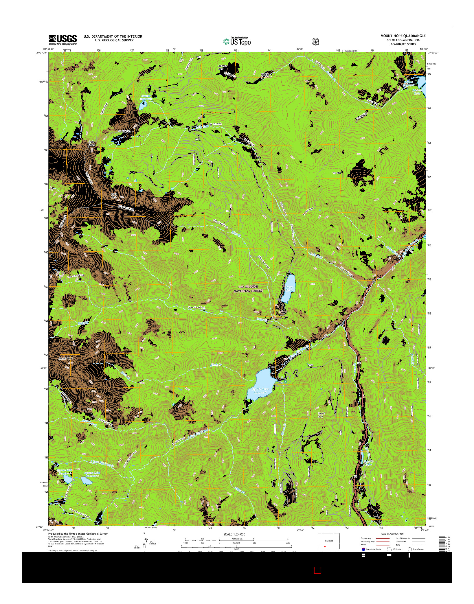 USGS US TOPO 7.5-MINUTE MAP FOR MOUNT HOPE, CO 2016